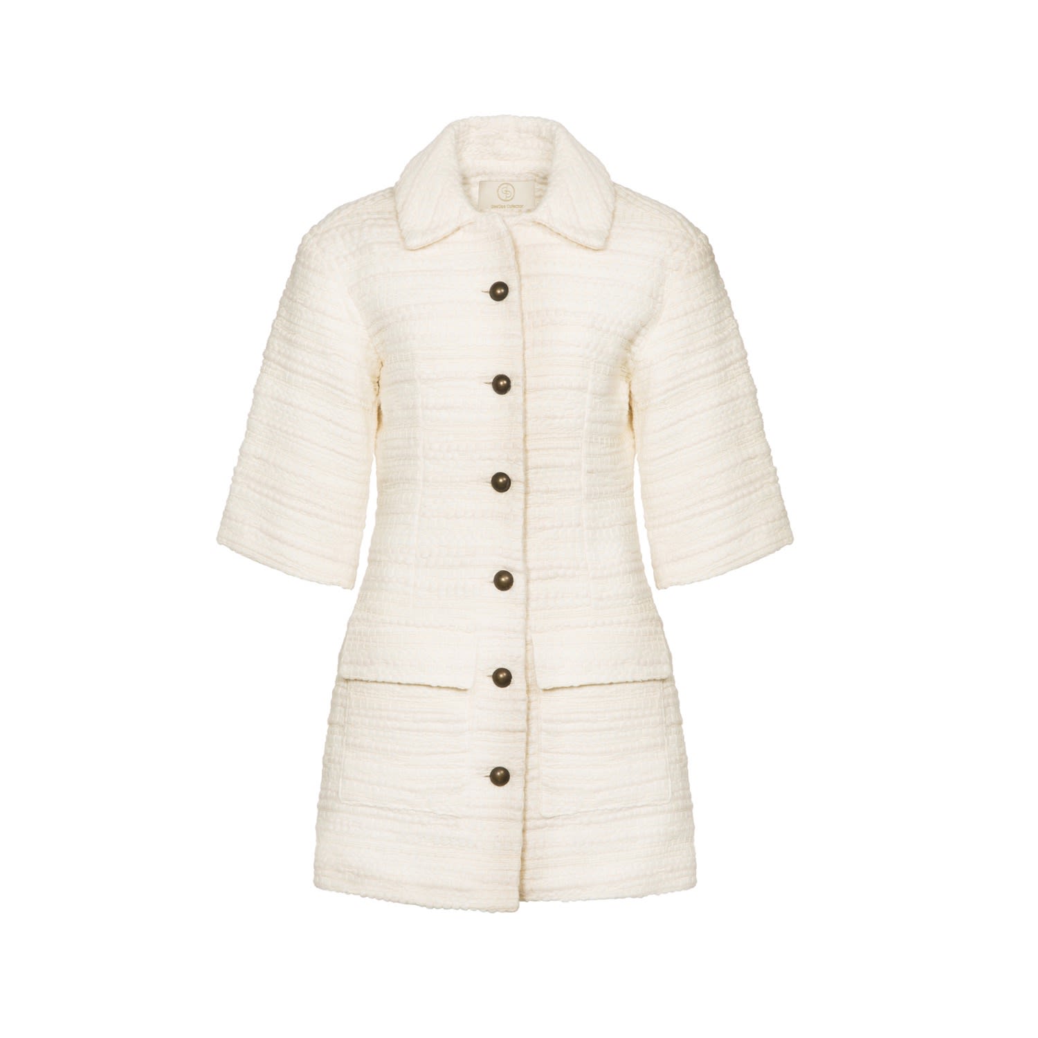 Women’s White Rodin Wool Coat Large Geegee Collection