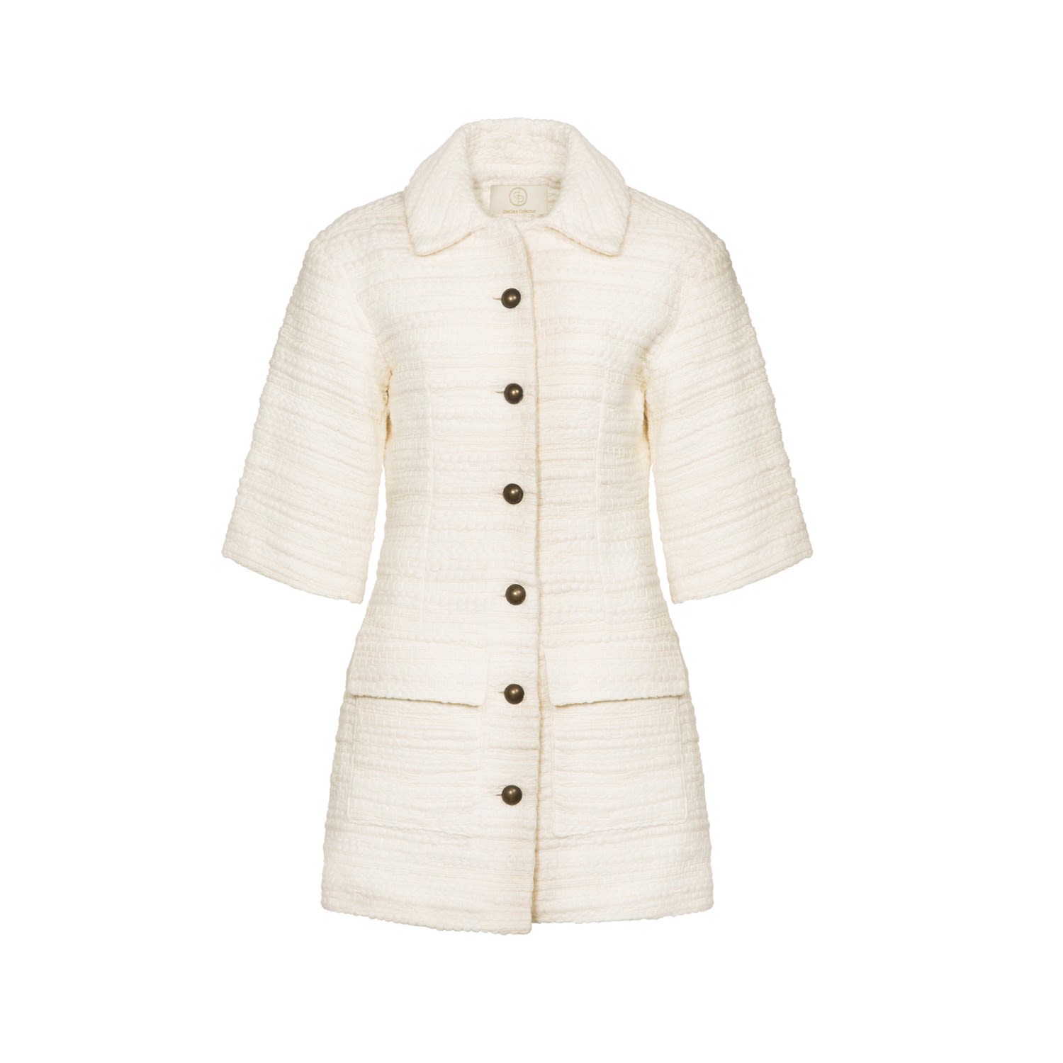 Women’s White Rodin Wool Coat Medium Geegee Collection