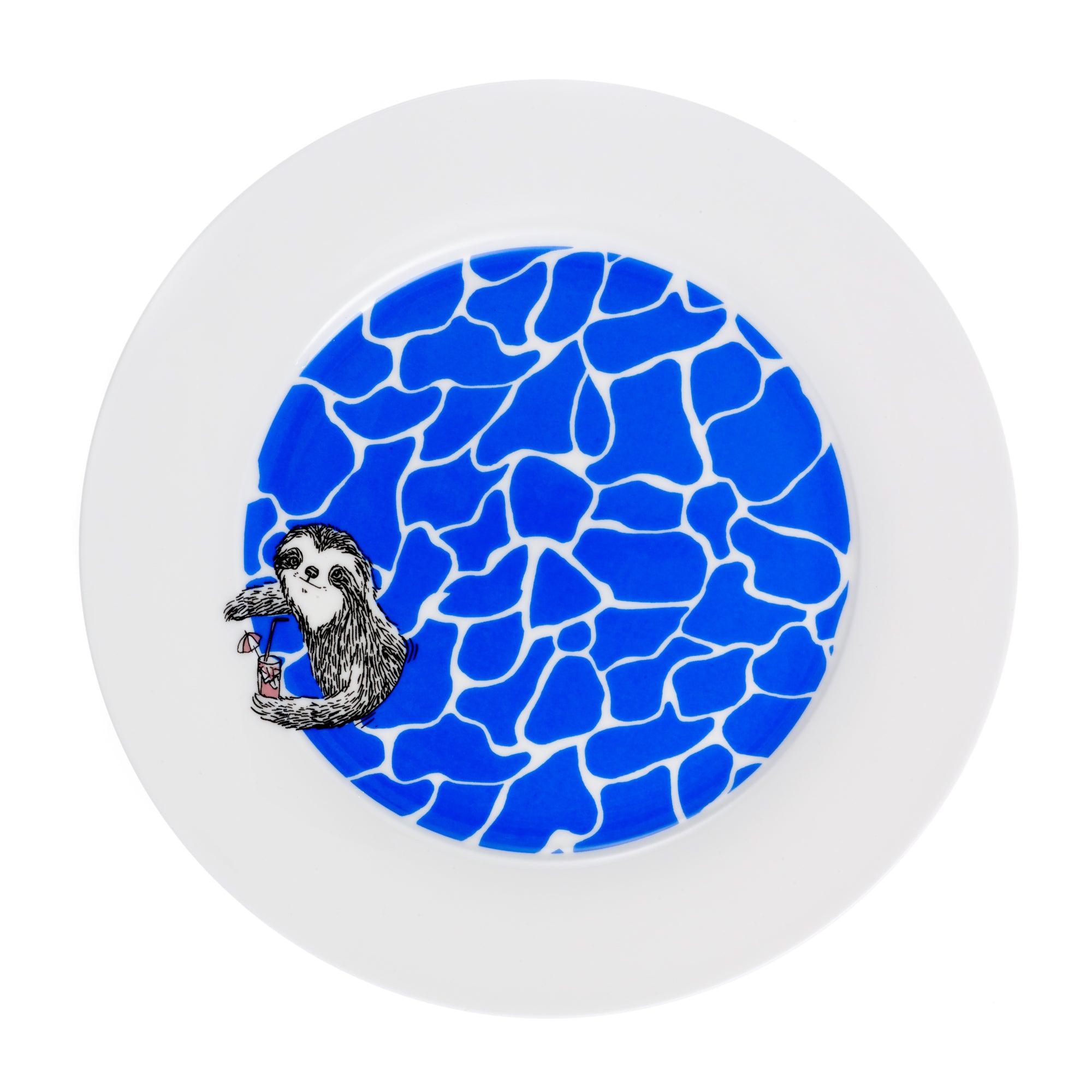 Jimbobart Sloth Dinner Plate In White