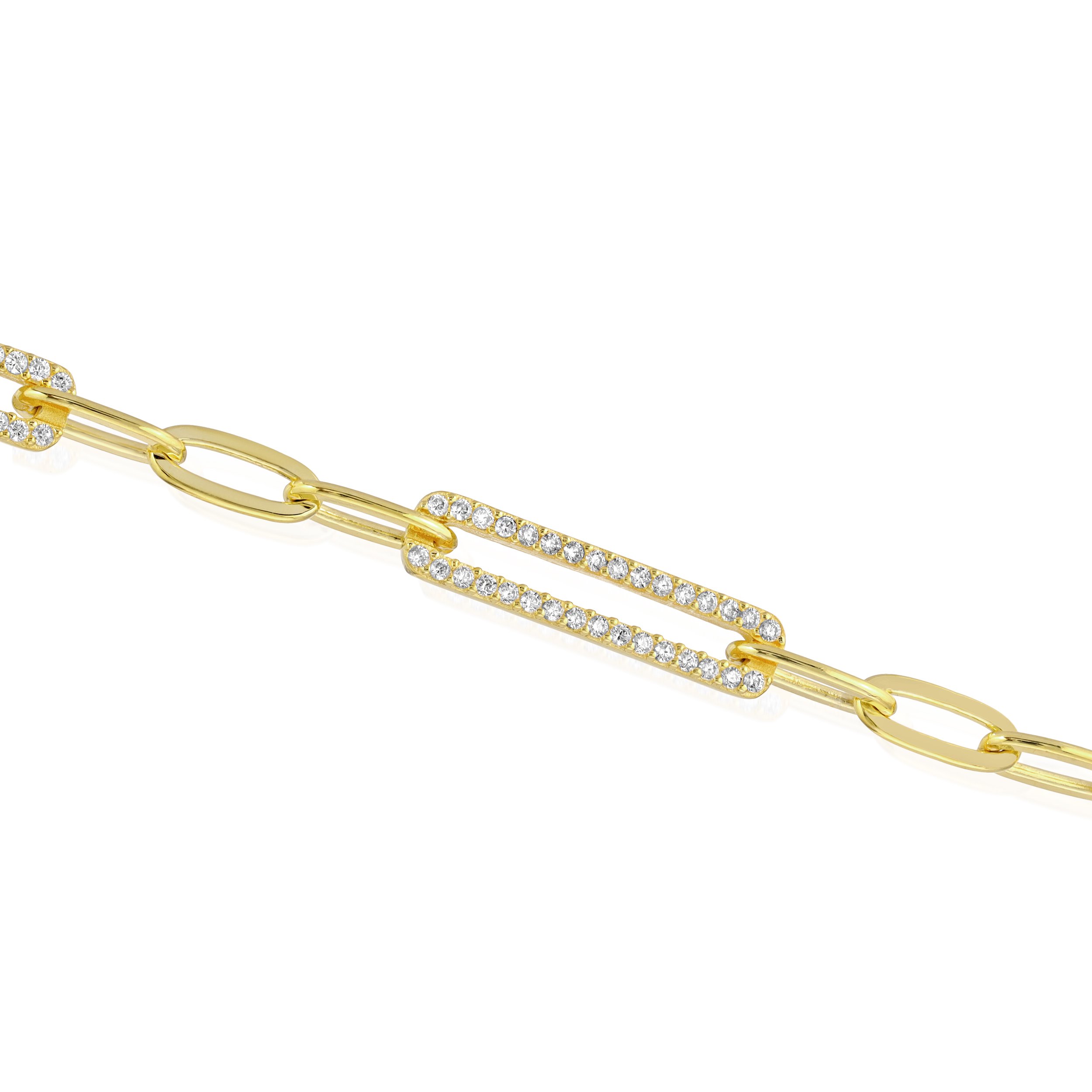 Women’s Gold Pave X Oval Bracelet Essentials Jewels