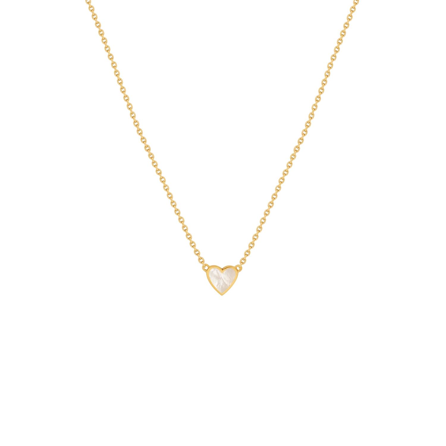 Karma And Luck Women's Gold / White Heartfelt Abundance Mother Of Pearl Heart Gold Necklace