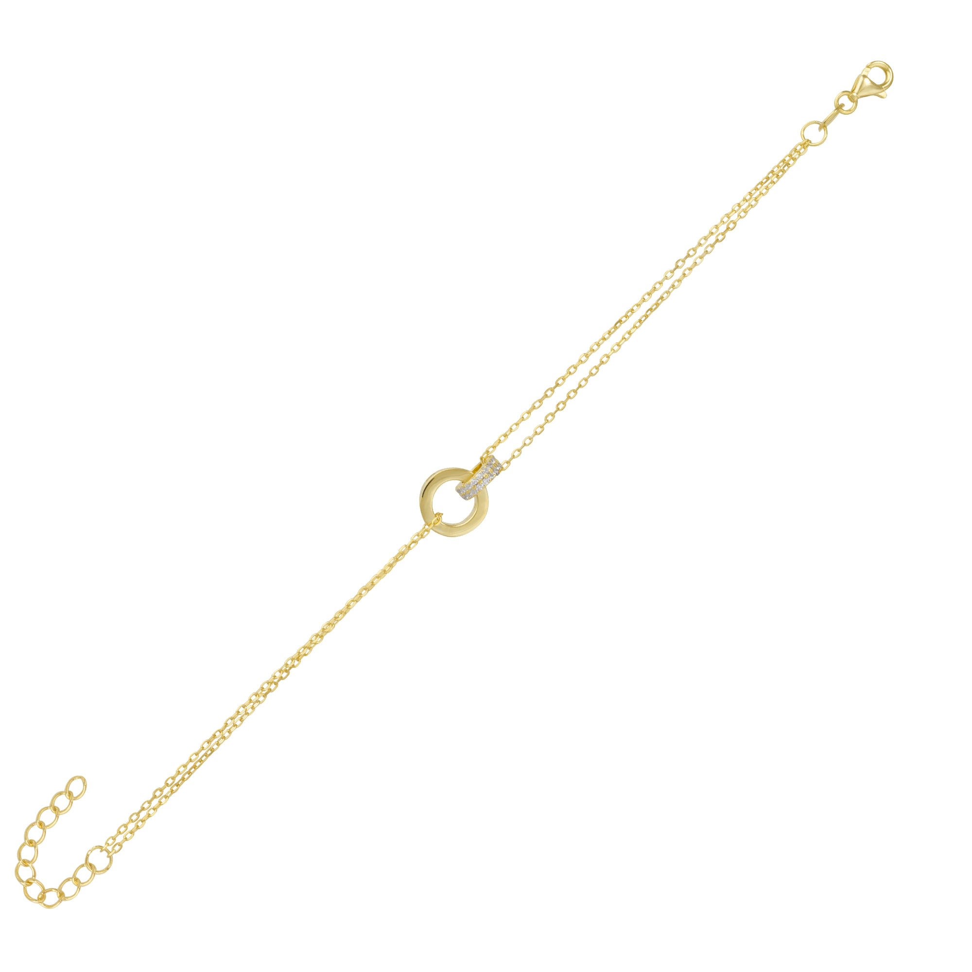 Spero London Women's Jewelled Interlink Bracelet Sterling Silver In Gold