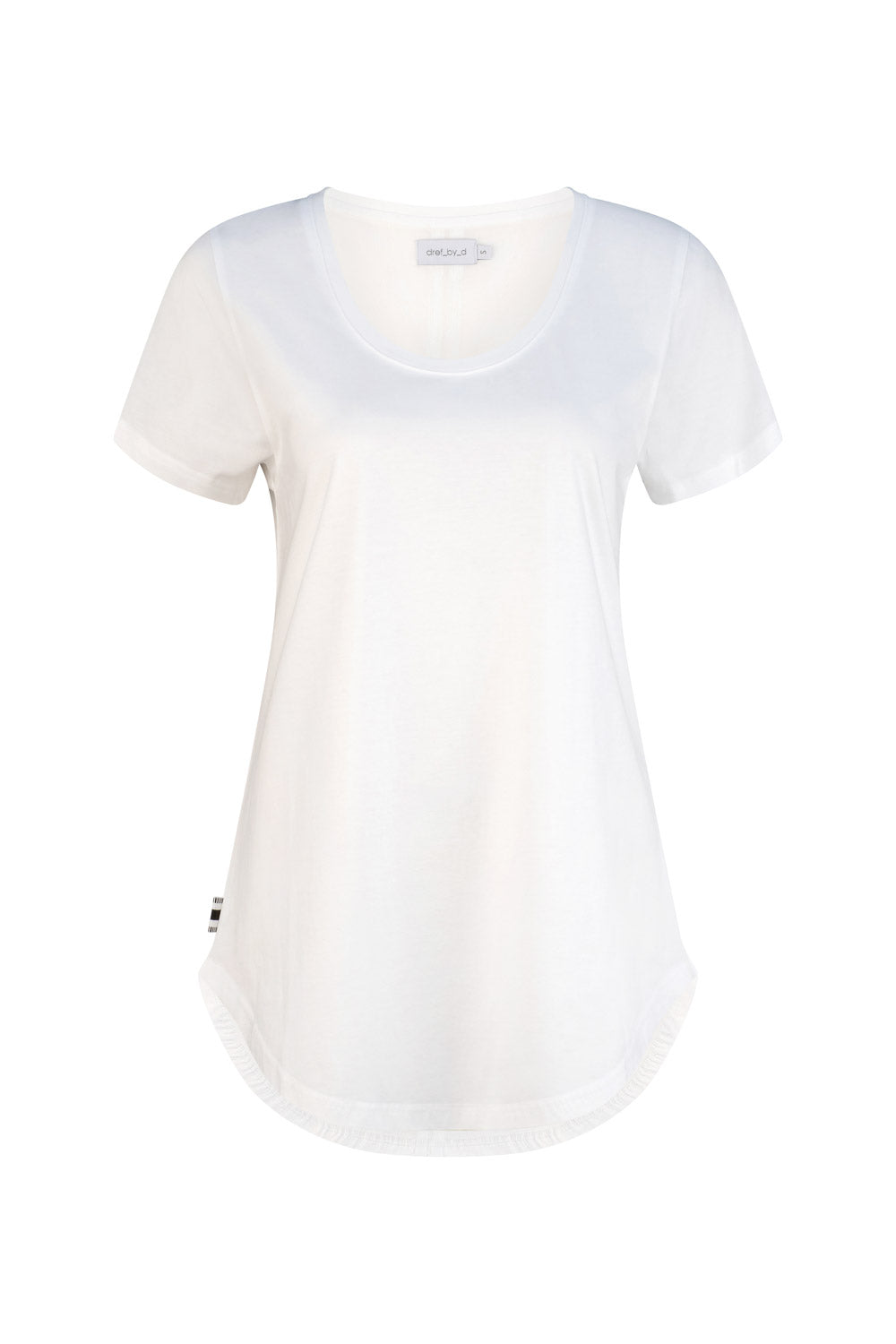 Dref By D Women's White London Fitted Cotton Tee - Ivory In Black