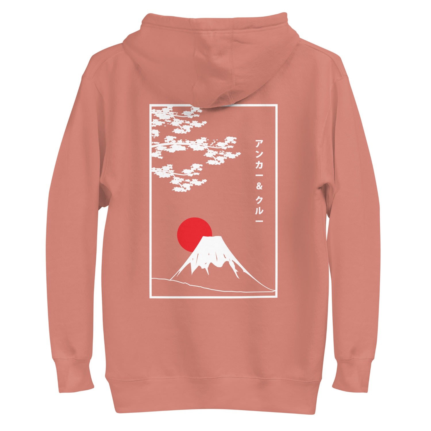 Anchor & Crew Pink Dusty Rose Mount Fuji Landmark Cotton Blend Hoodie - Women In Pink