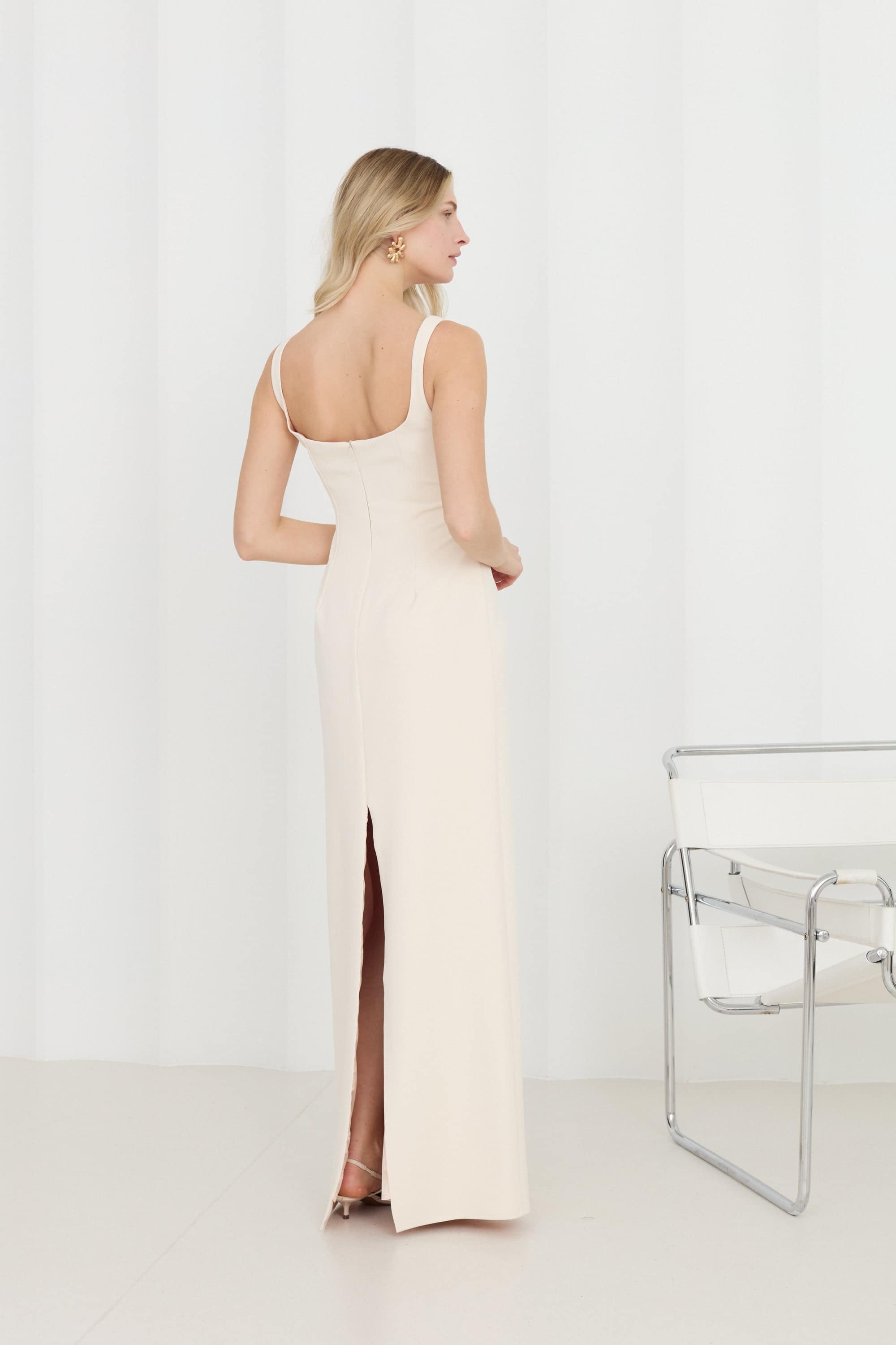 Undress Octavia Evening Maxi Dress With Lace-trimmed Neckline - Orange