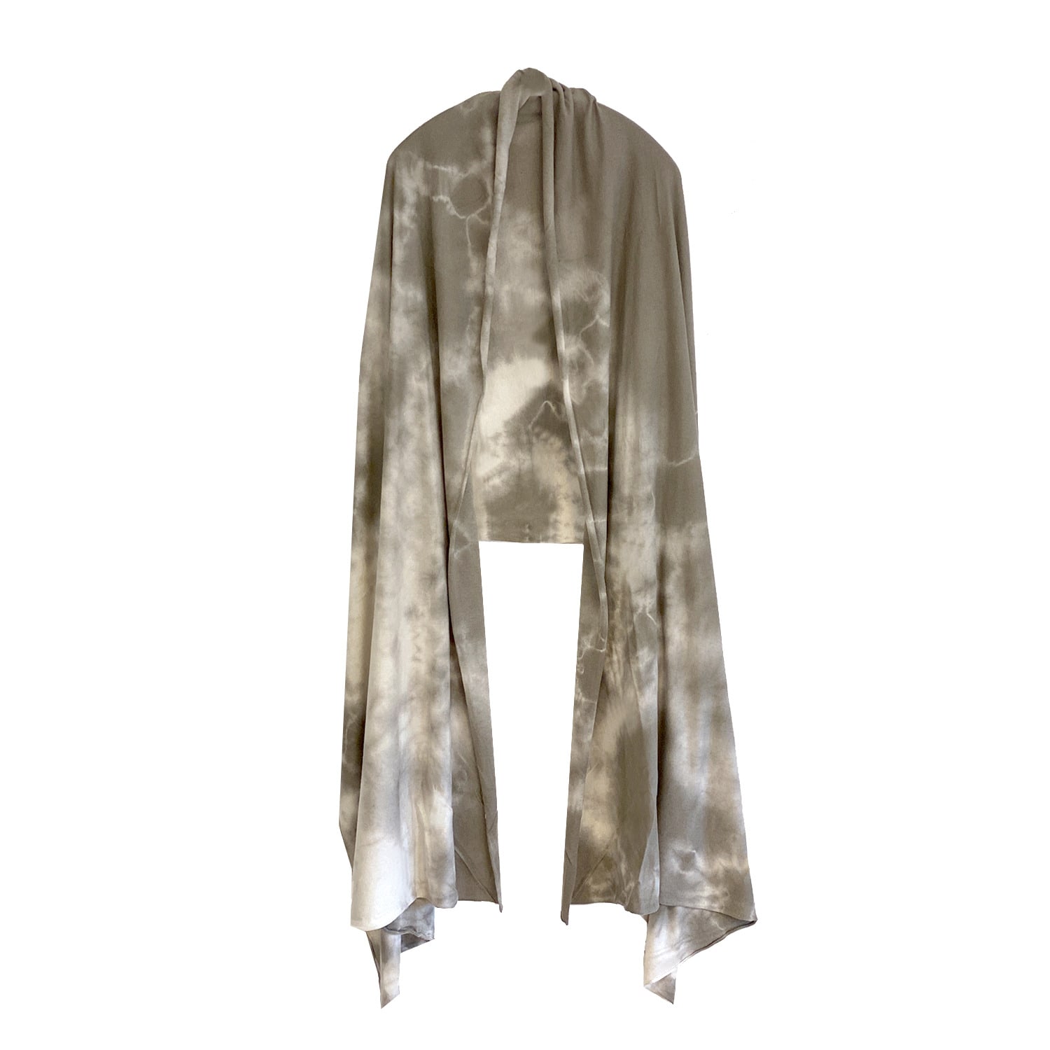 Women’s Neutrals Silk Cashmere Wrap - Storm Tie Dye One Size Zenzee