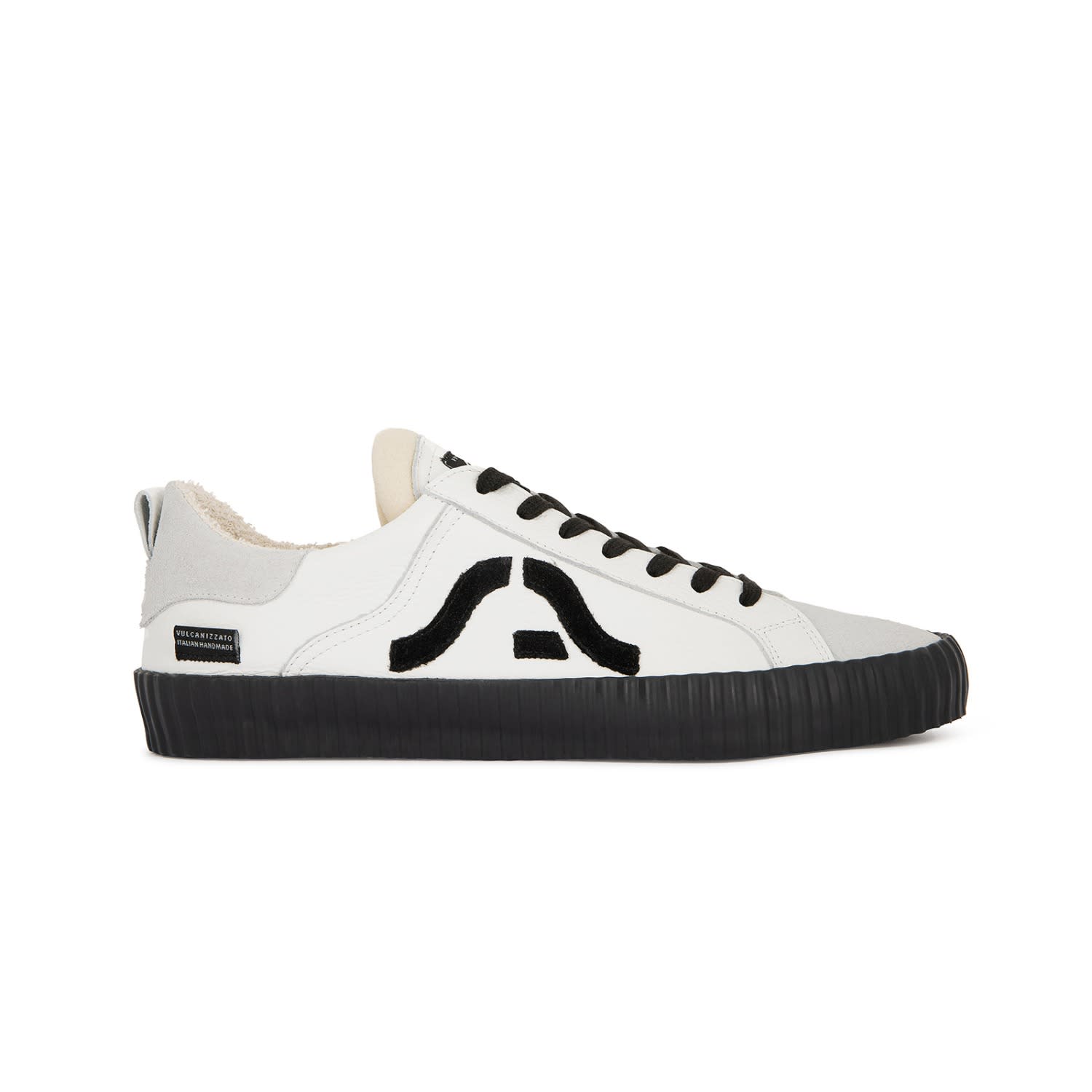 Springa | Unique Vulcanized Sneakers Italian Handmade Men's Wavy Leather & Suede White Sneakers In Multi