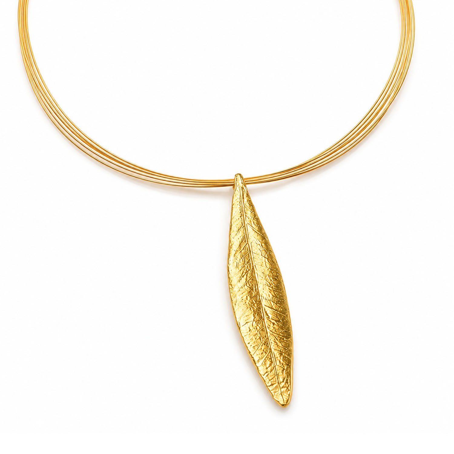 Mother Nature Jewelry Women's Olive Leaf Necklace, Handmade Gold Pendant - Nature Jewelry