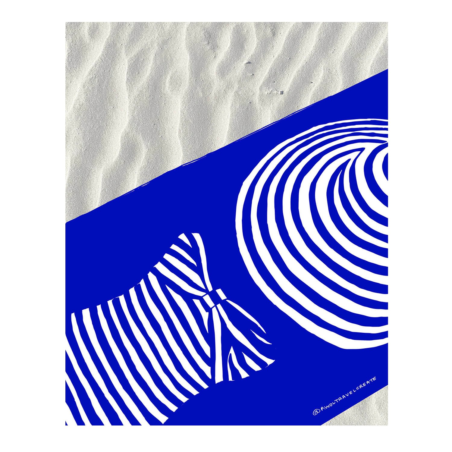 Blue / White Stripes On Stripes: Beach Break In The Mediterranean Art Print Awol