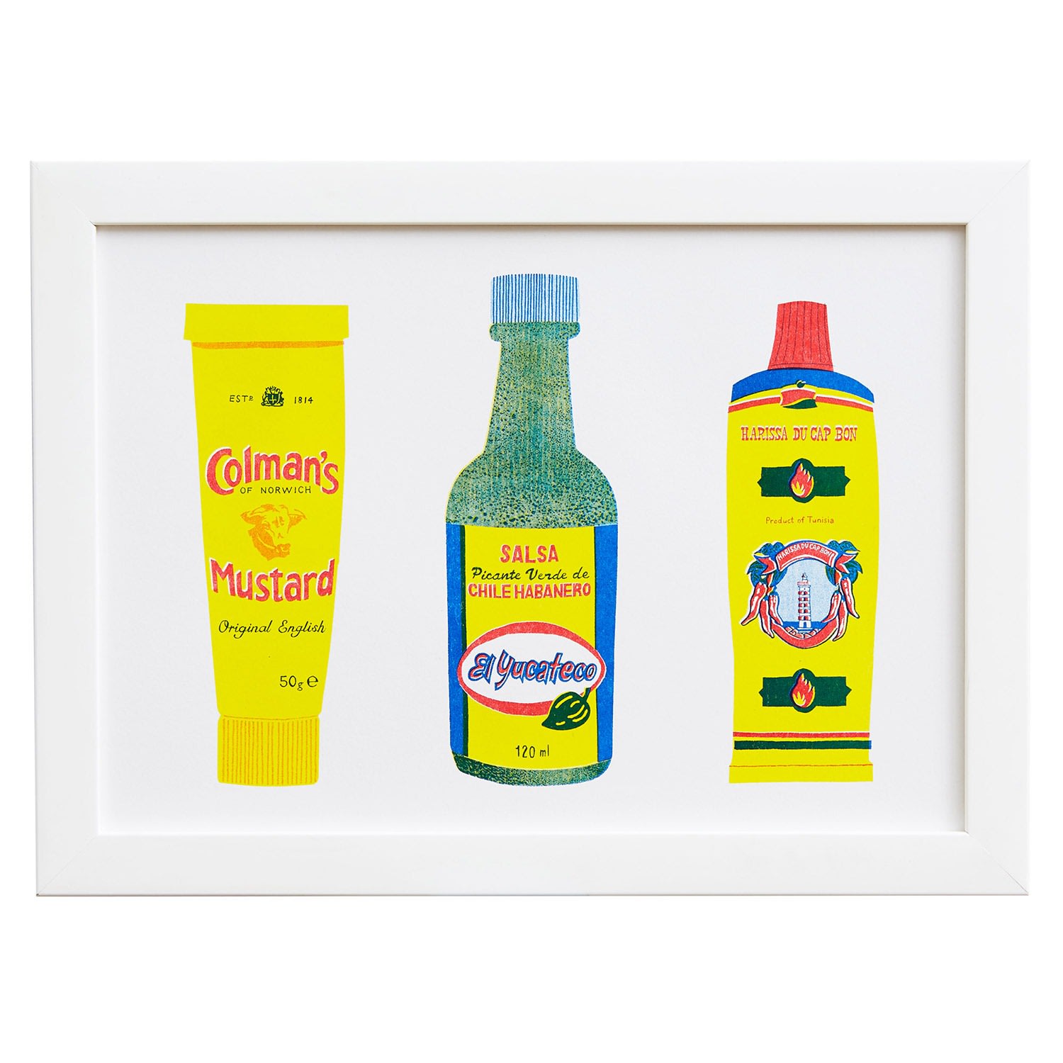 Rosa & Clara Designs Spice It Up Risograph Print A4 In Yellow