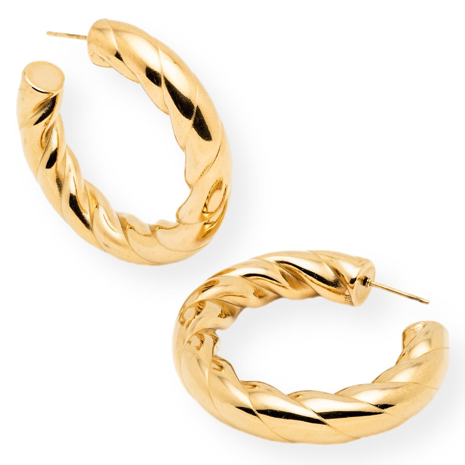 Mink&ivy Women's Chunky Gold Statement Hoops, Lightweight And Tarnish Free