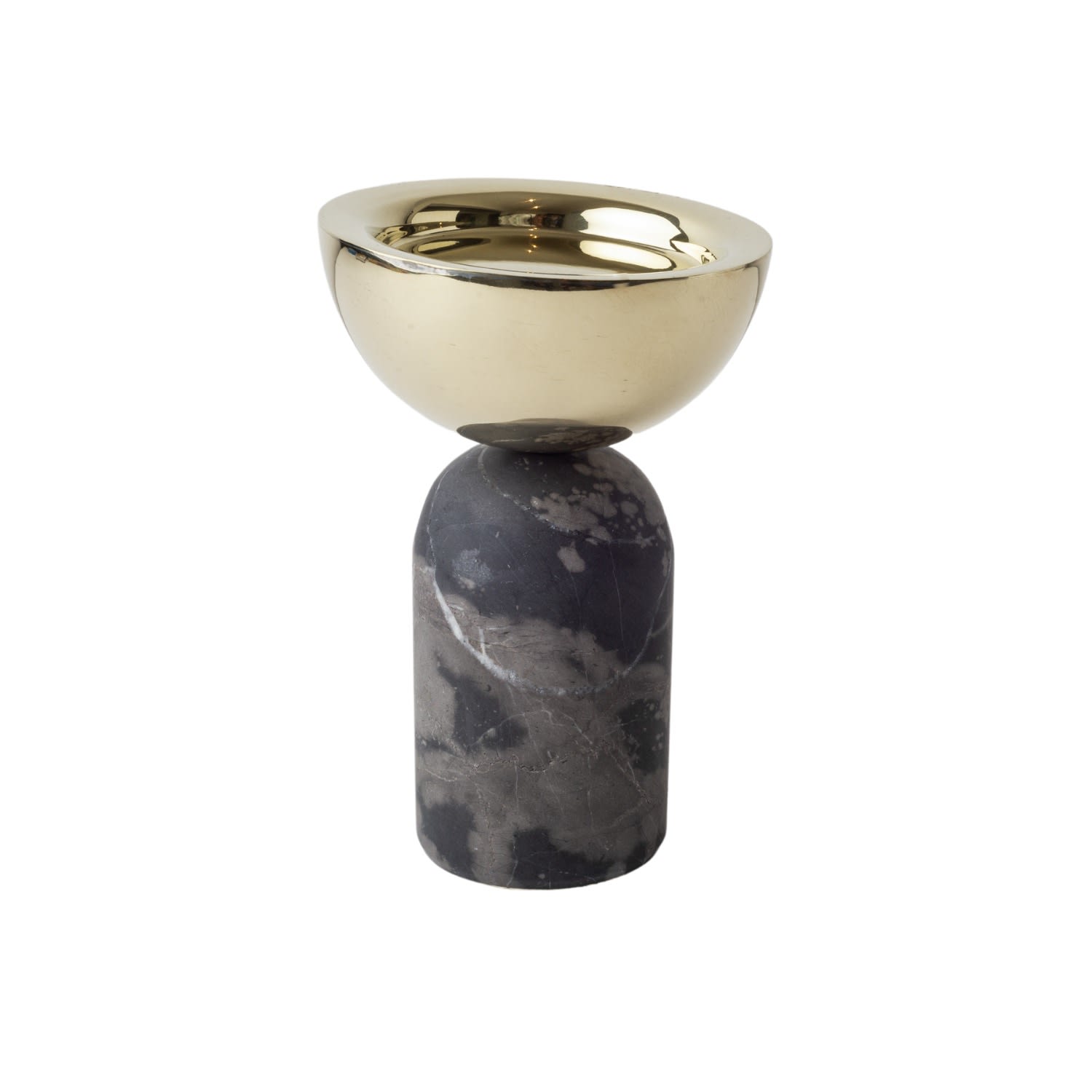 Votive Marble & Brass Candle Holder Small - Black . Bruci Editora De Diseo