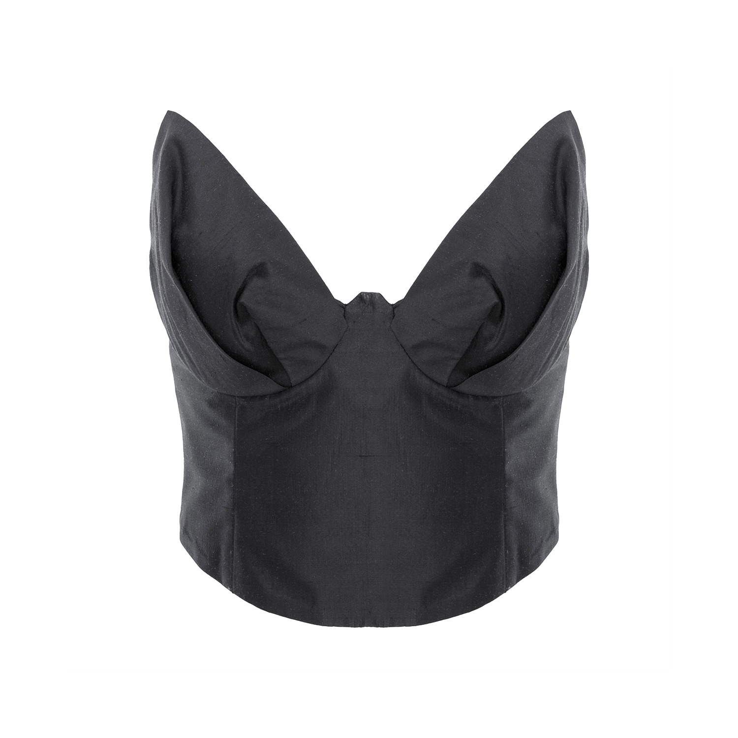 Framboise Women's Olesea Black Corset With Pleats On The Cups In Black