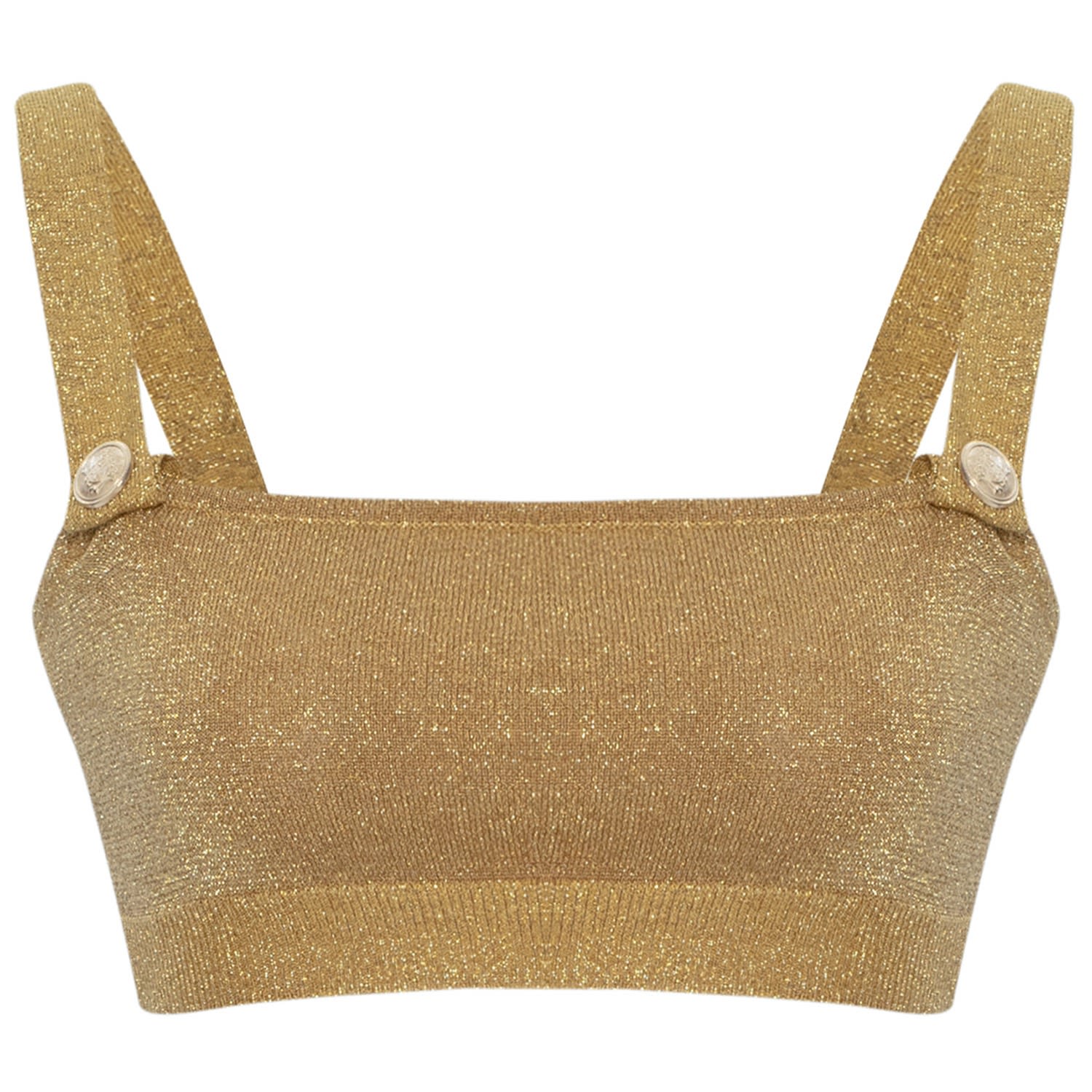 Peraluna Women's Rose Gold Doris Knit Bralette In Gold Glitter In Rose Gold