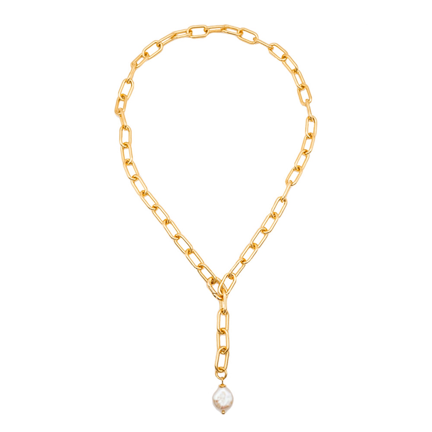 Women’s Gold Fresh Water Pearl Chain Necklace Miss Cecilia
