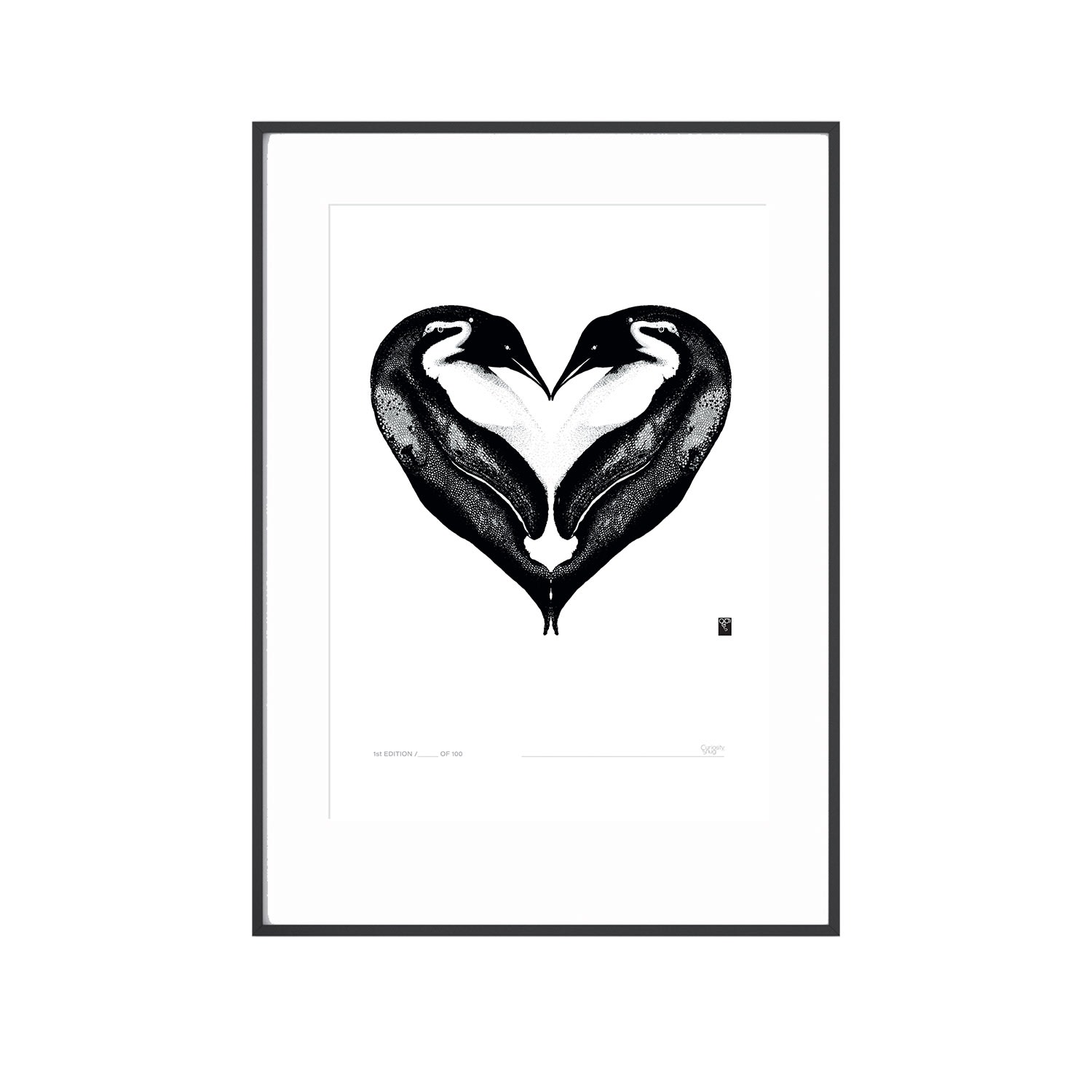 Curious Creatures Series - Love Hibernation Print - Black Curiosity Snug