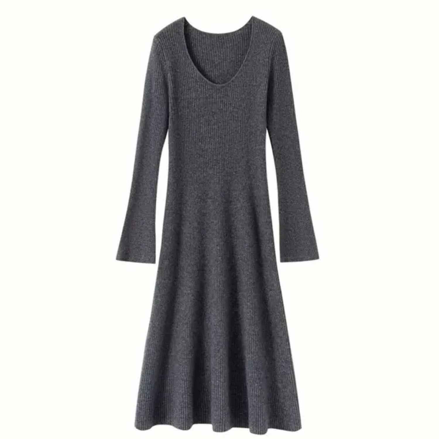 Wjy Studio London Cashmere Slim-fit Midi Sweater Dress - Grey