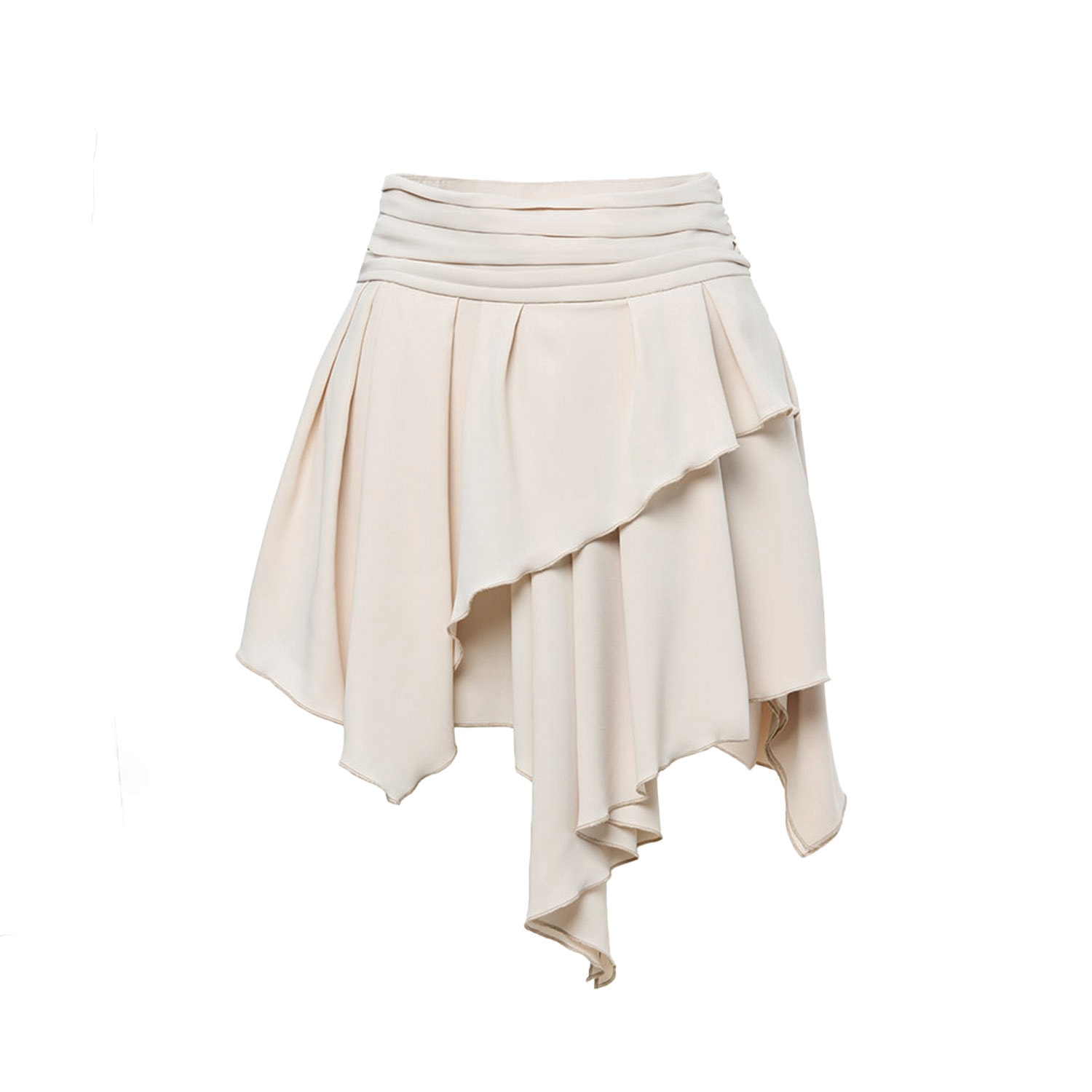Bluzat Women's Neutrals Beige Mini Asymmetrical Skirt In Beige