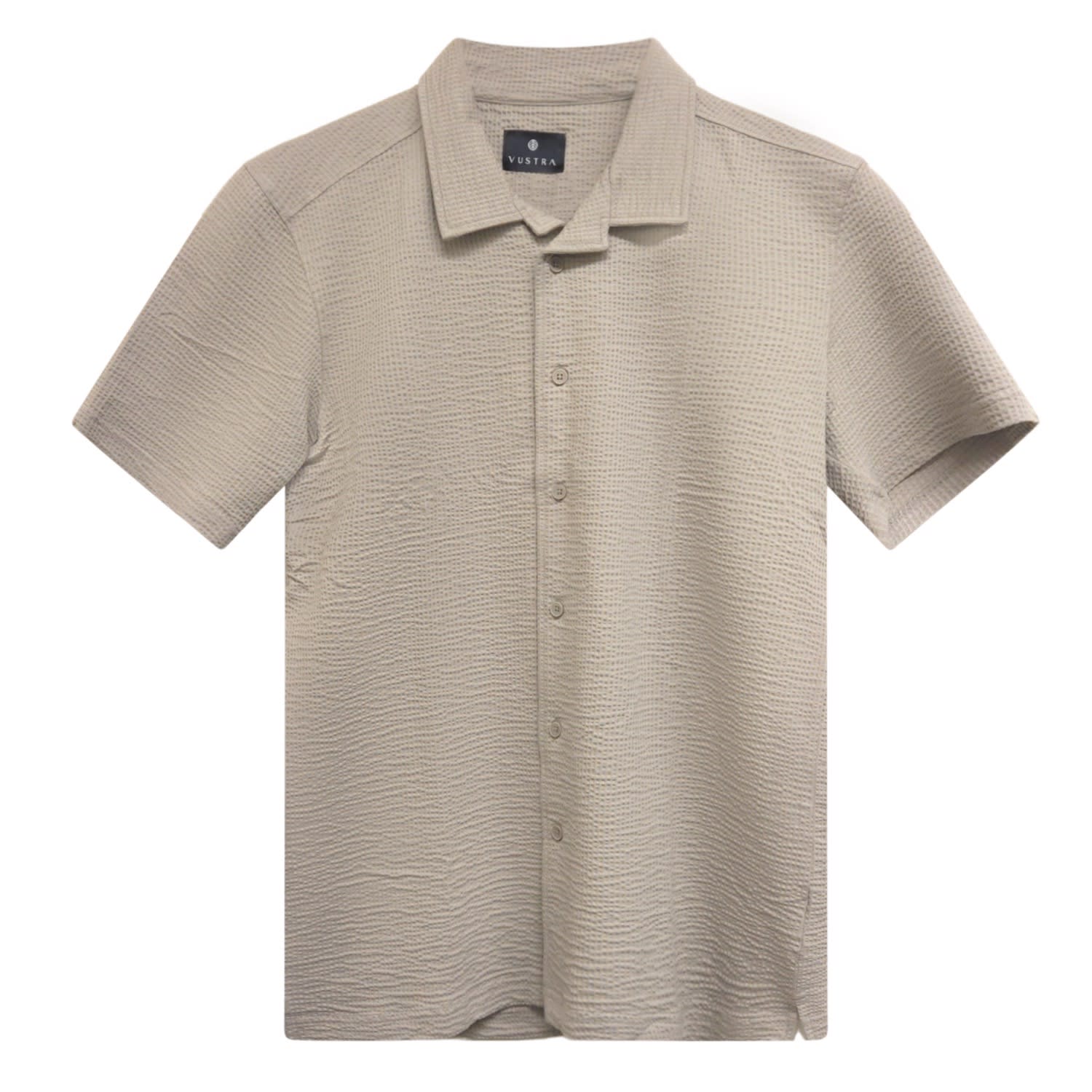 Vustra Men's Grey Everyday Camp Collar Waffle Knit Shirt In Gray