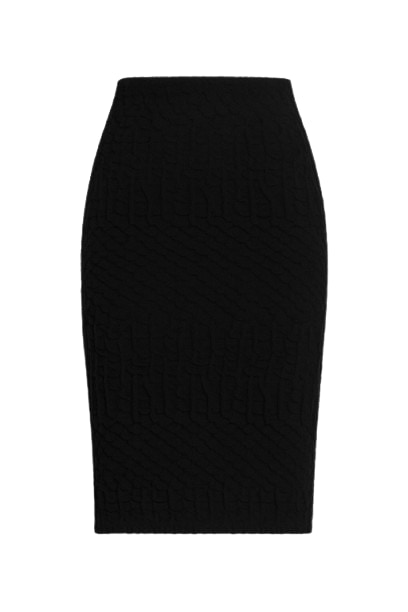 Conquista Women's Black Fitted Pencil Skirt In Black