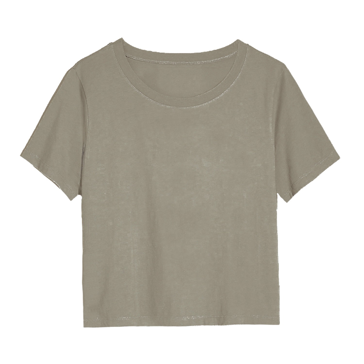 Women’s Green Breezy Hypoallergenic Natural-Body Cotton Crop Soft Tee In Aloe Large Earth Body