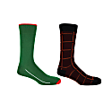 Peper Harow - Made In England Emerald Square Mile & Maroon Check Men's Socks 2 Pack