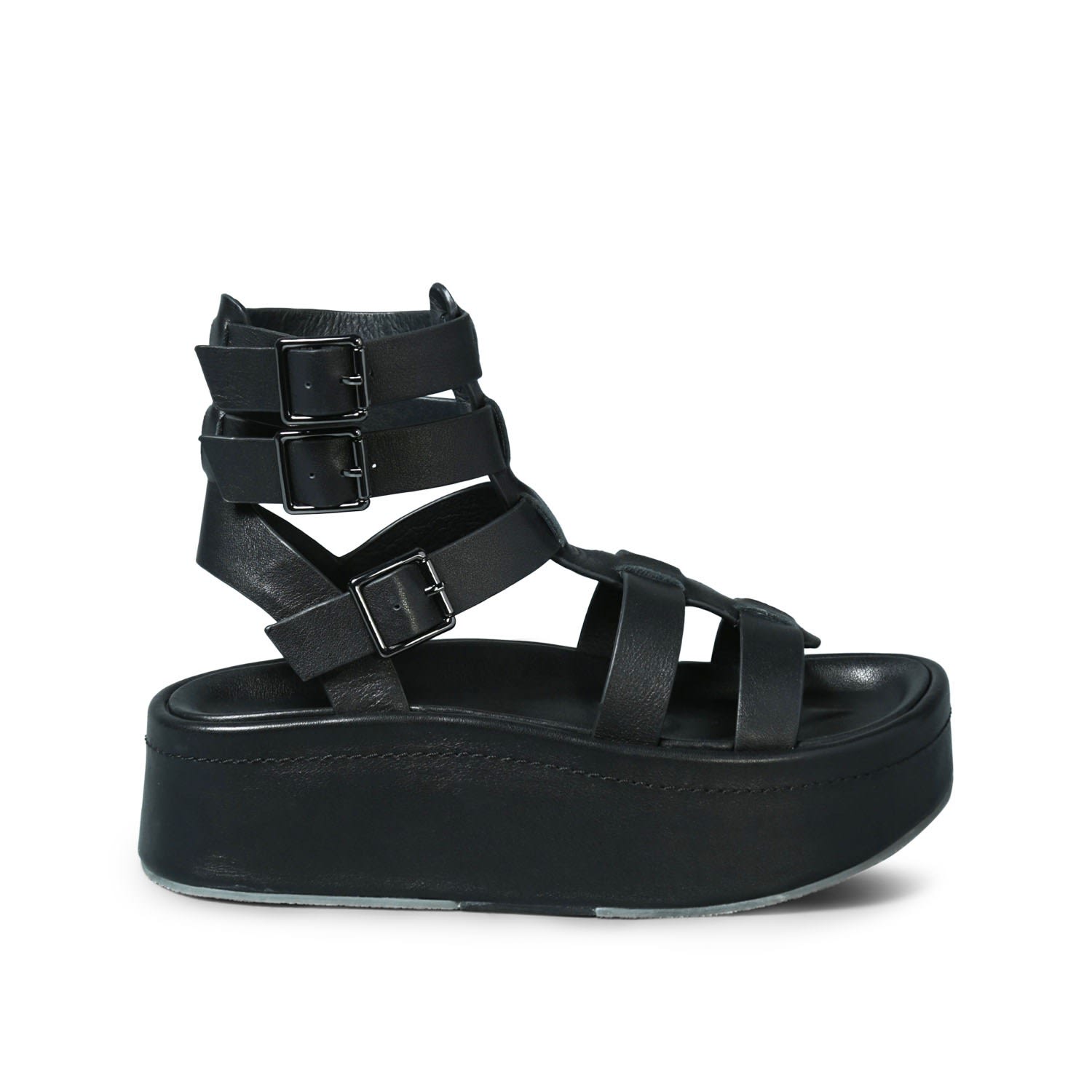Rag & Co Women's Cruz Gladiator Platform Leather Sandal In Black In Black