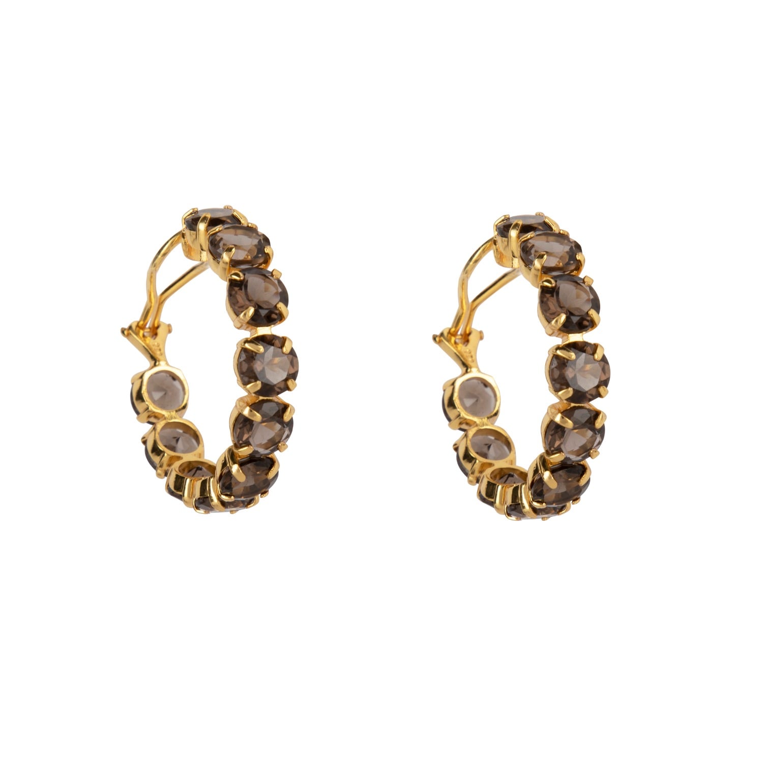 Bounkit Women's Brown / Gold Elaine Hoops Pierced