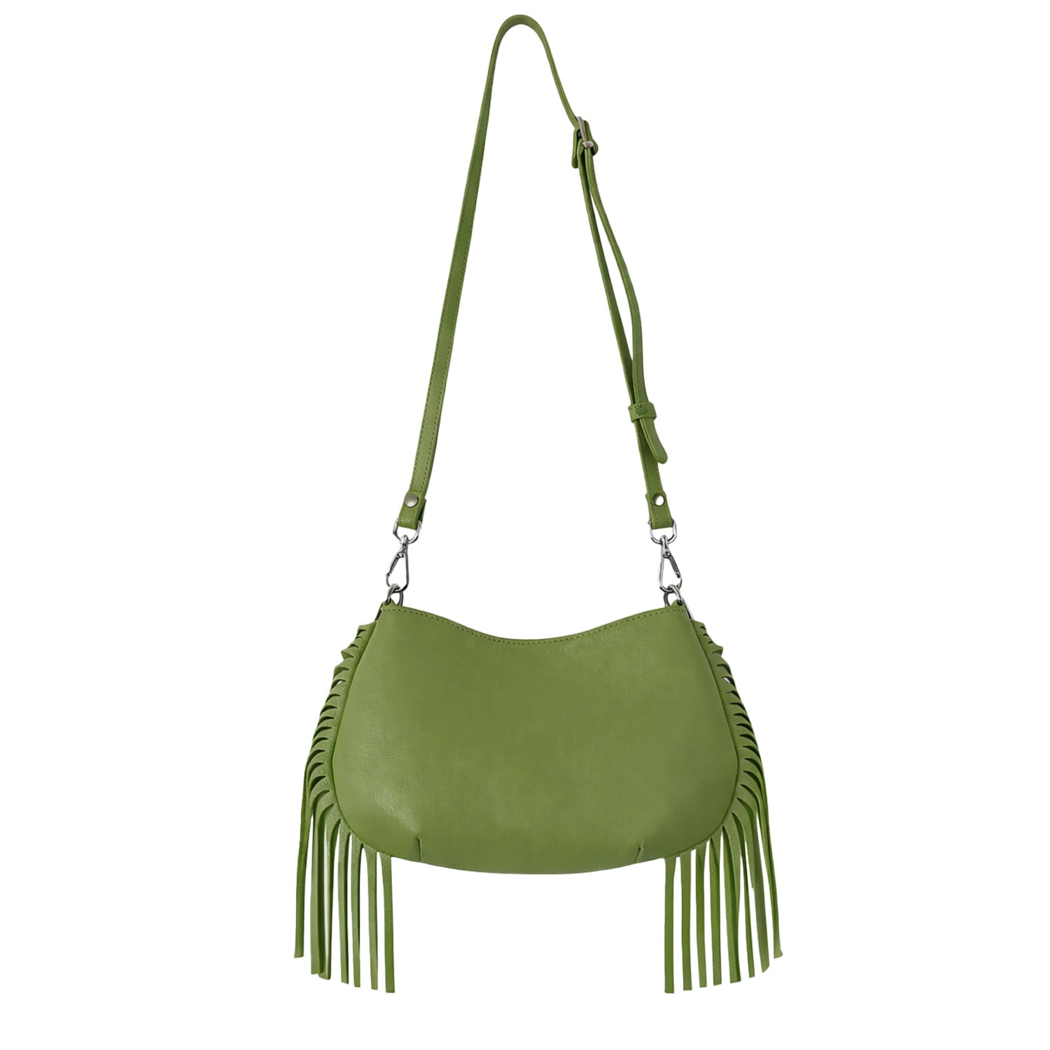 Women's Pistachio Green Crossbody Mini Gordon Fringe Bag | F3Rog by Rana
