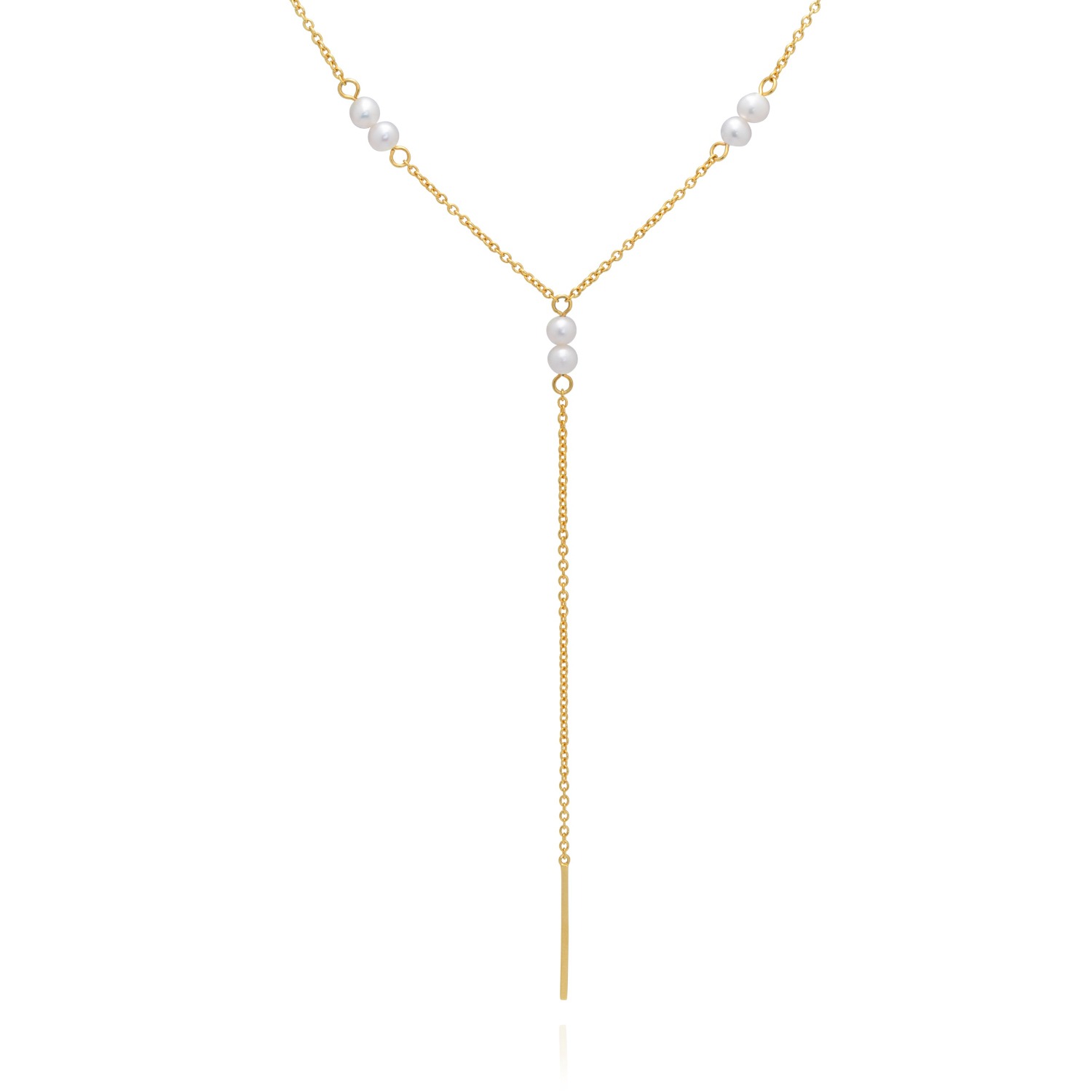 Women’s Ocean Y - Neclace With Freshwater Pearls - Gold Alura Copenhagen Jewellery