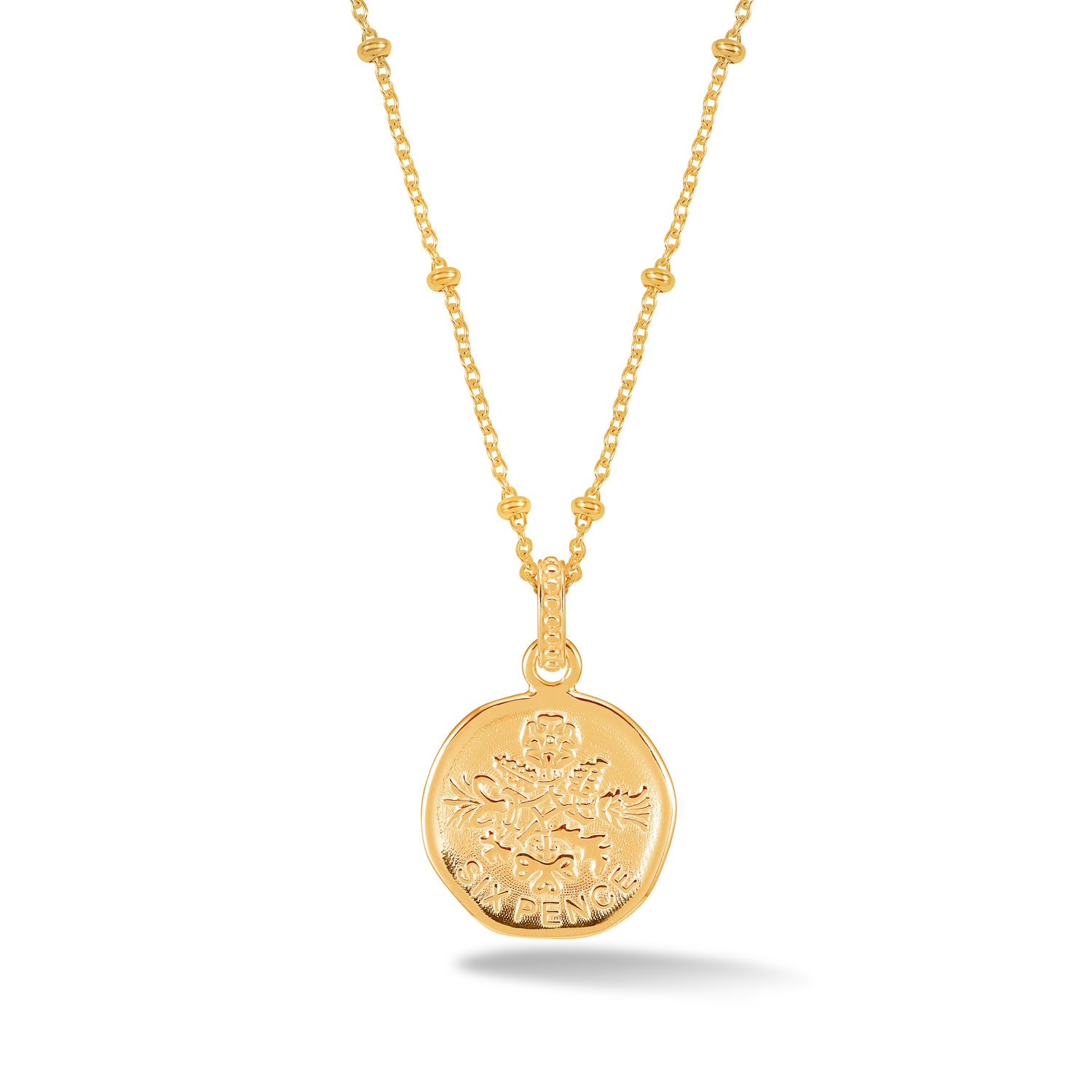 Dower & Hall Women's Lucky Sixpence Pendant In Gold Vermeil In Gold