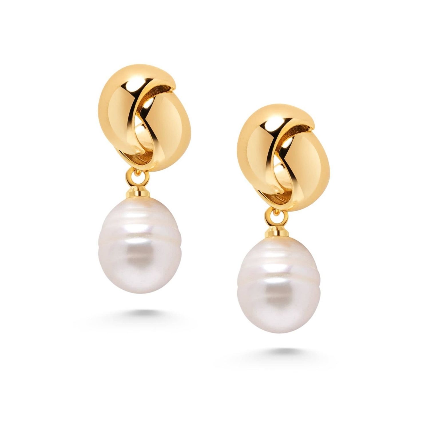Nialaya Women's Gold / White Pearl Drop Earrings In Gold