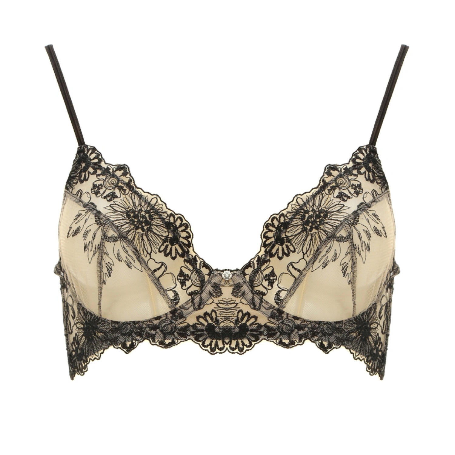 House Of Silk Women's Neutrals / Black Belladonna Demi Bra