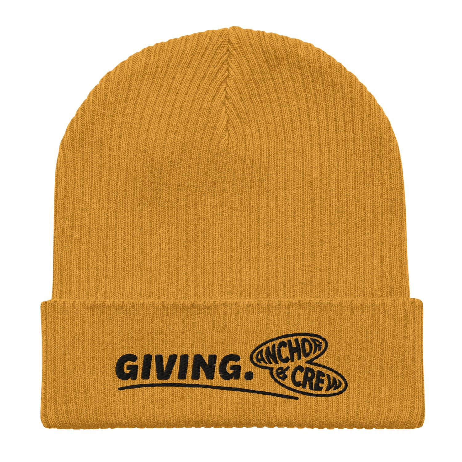 Anchor & Crew Yellow / Orange Mustard Yellow Giving Gen. Organic Cotton Embroidered Beanie - Men In Yellow/orange