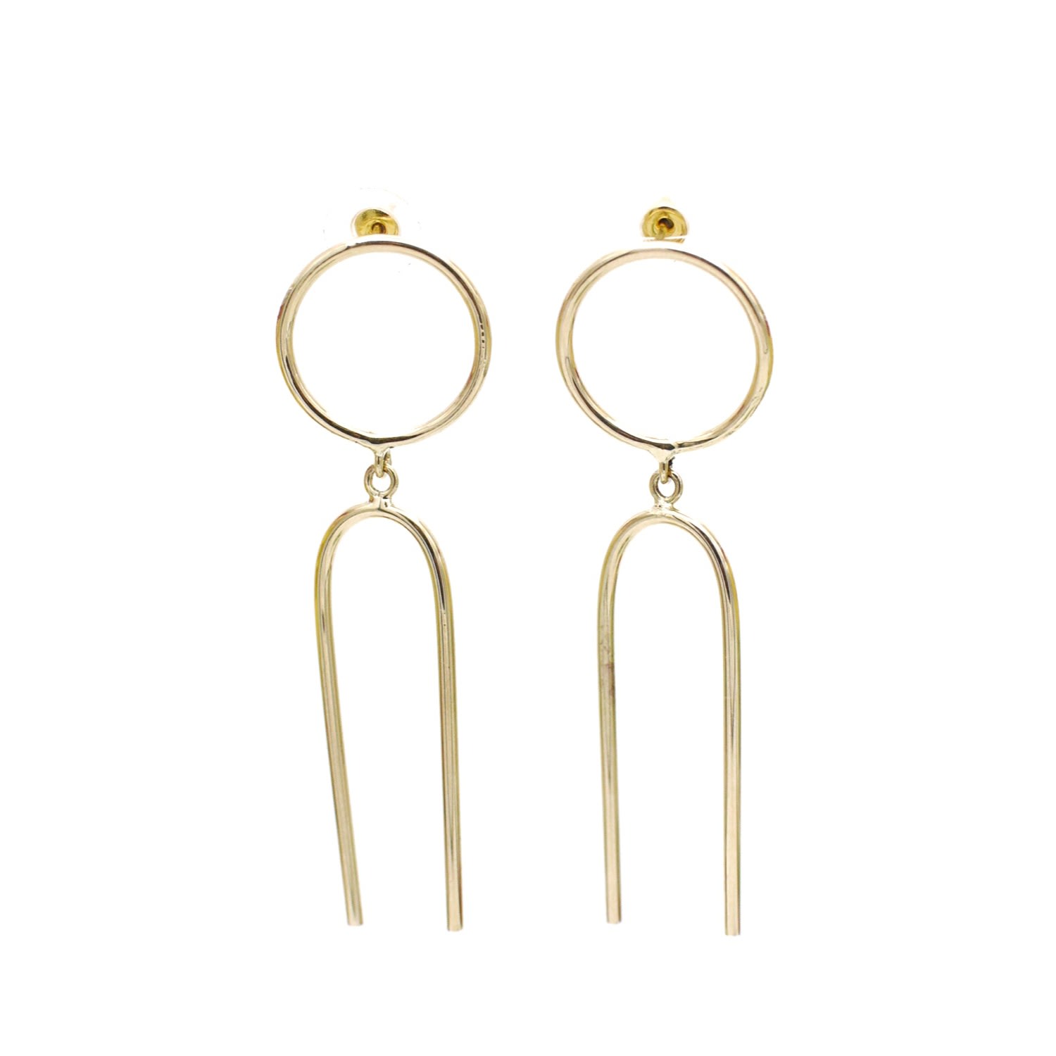 Women’s Gold Circular Drop Earrings Lala Salama