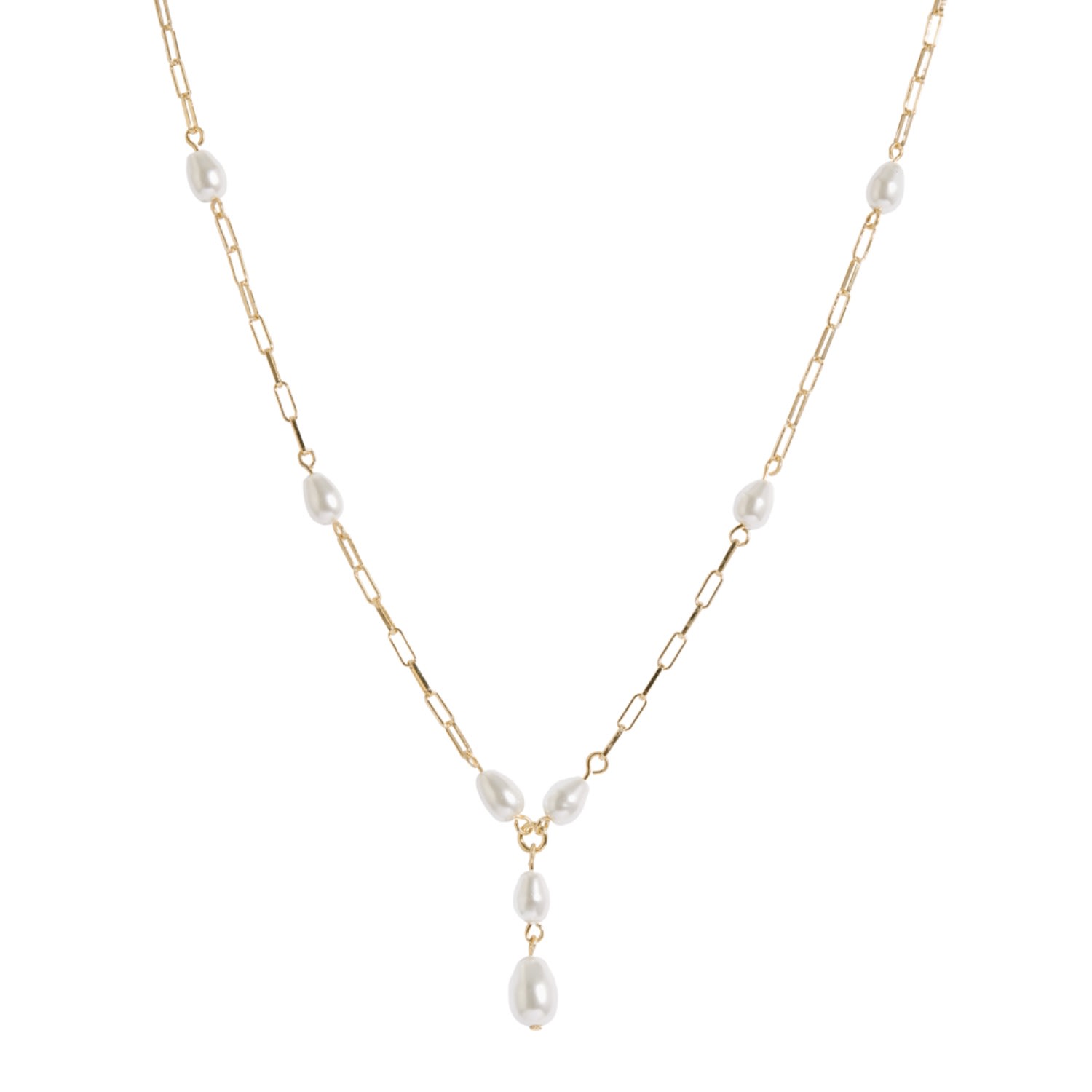 Drae Collection Women's Paperclips & Pearls Necklace Gold In Gold