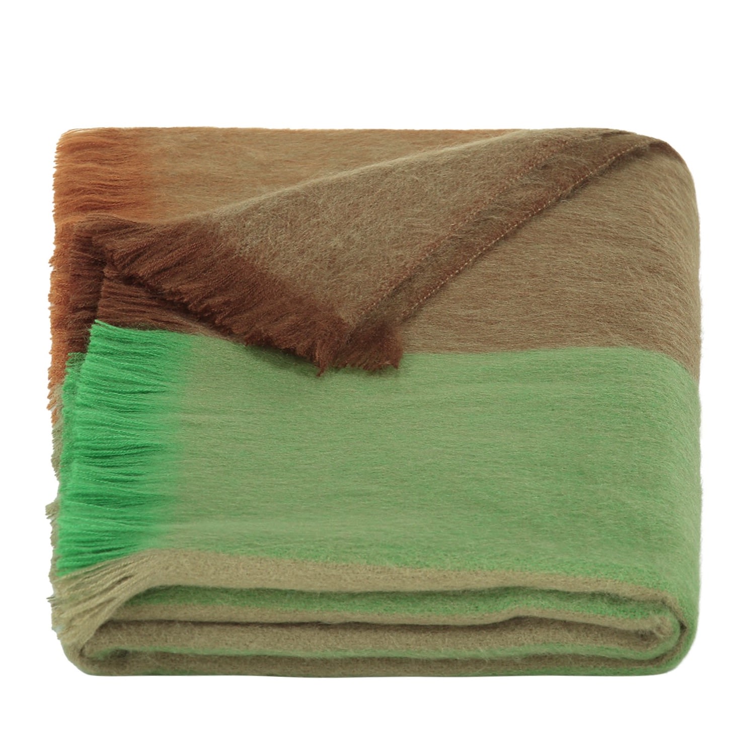 Alpaca Loca Women's Scarf/shawl Striped Green, Brown, Naturals - Alpaca Wool