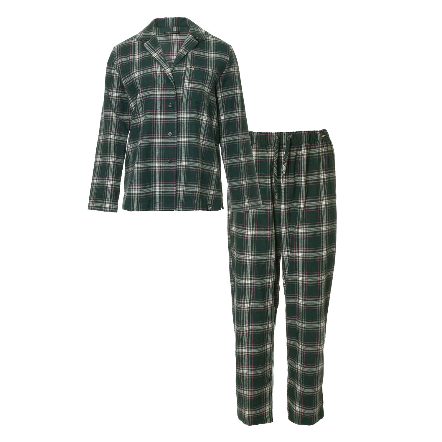 Pretty You Women's Plaid Pyjama Set In Green In Green