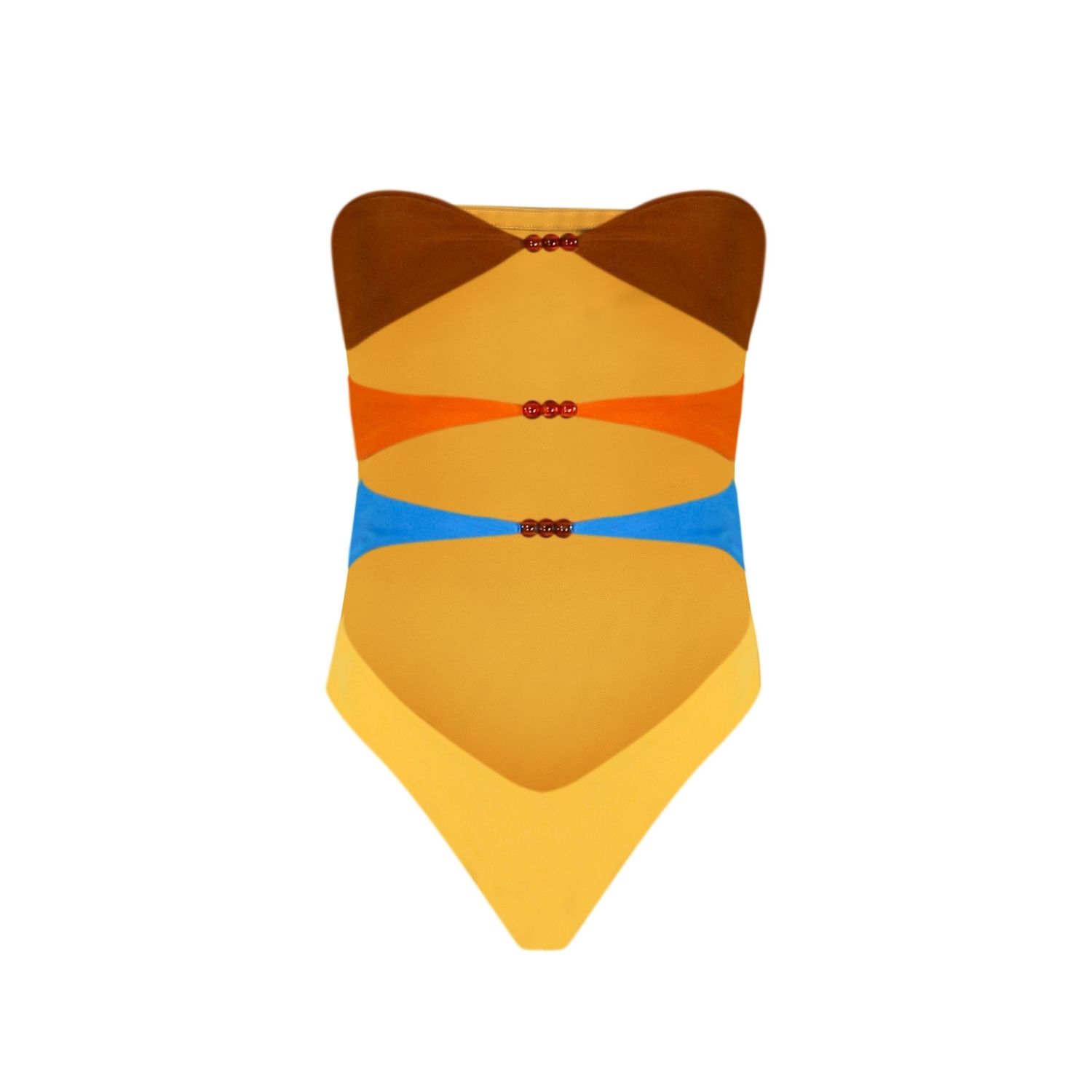 Belletage Swimwear Women's Brown / Yellow Kai One-piece In Yellow