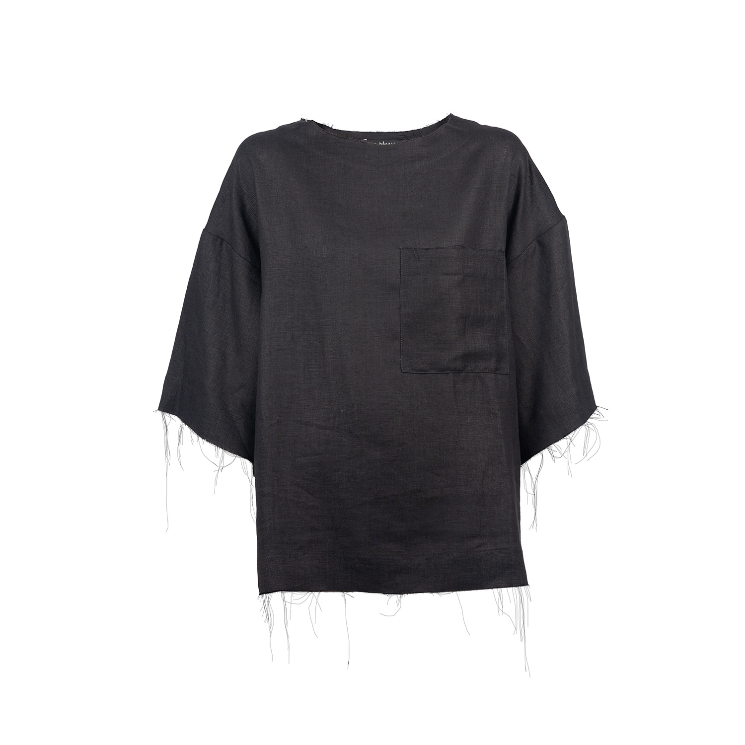 Women&rsquo;s Black Linen Oversized T-Shirt | Small | Una Berzina