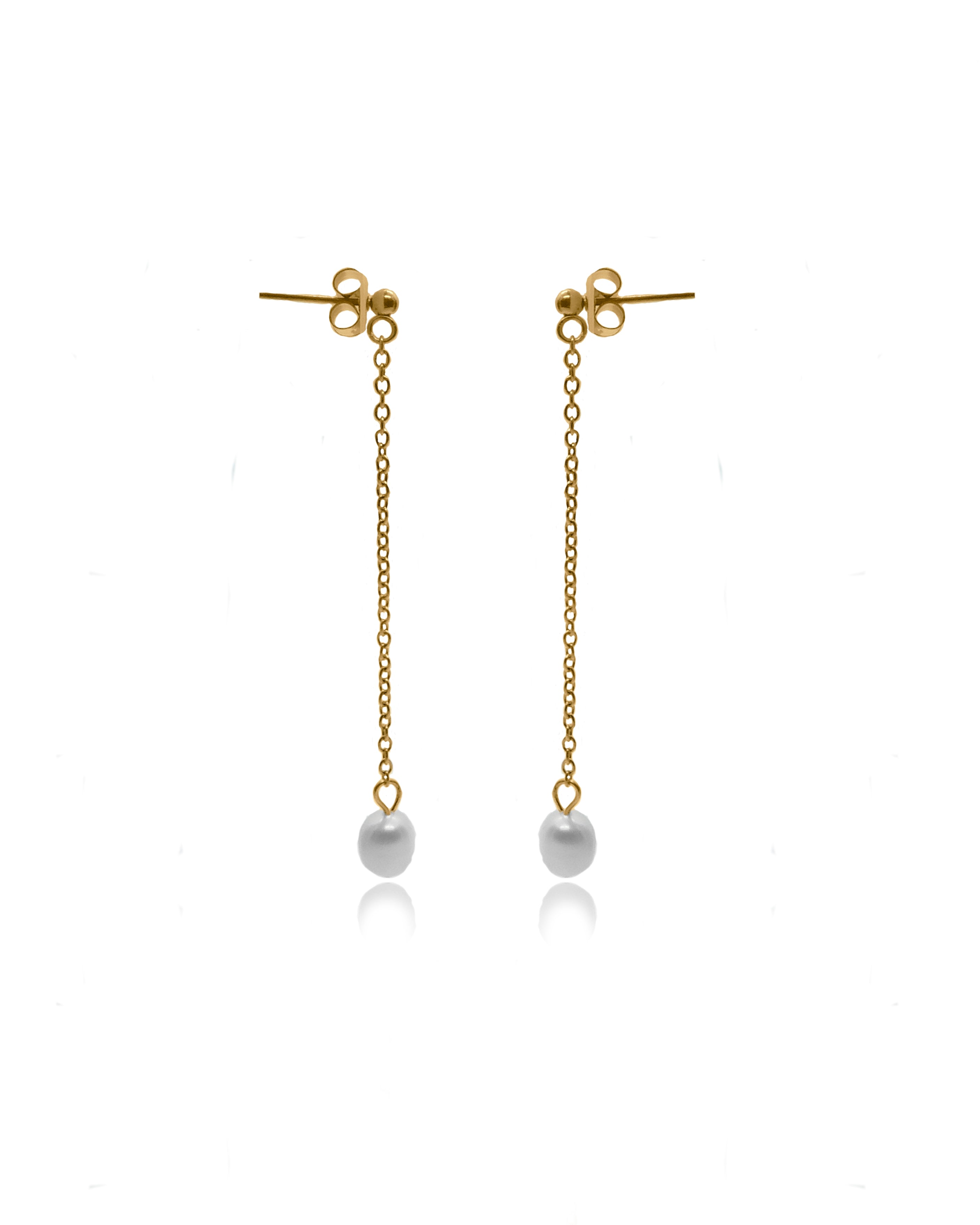 Women’s Gold Corine Real Freshwater Long Tassels Drop Pearl Earrings Viea