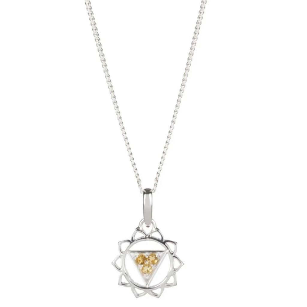 Women’s Solar Plexus Chakra Silver Necklace - Citrine Charlotte’s Web Jewellery