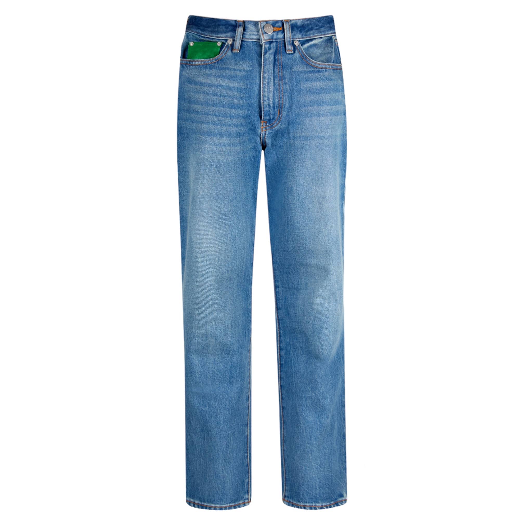 Ideo New York Model D High-rise Straight Jeans - Washed Blue In Blue