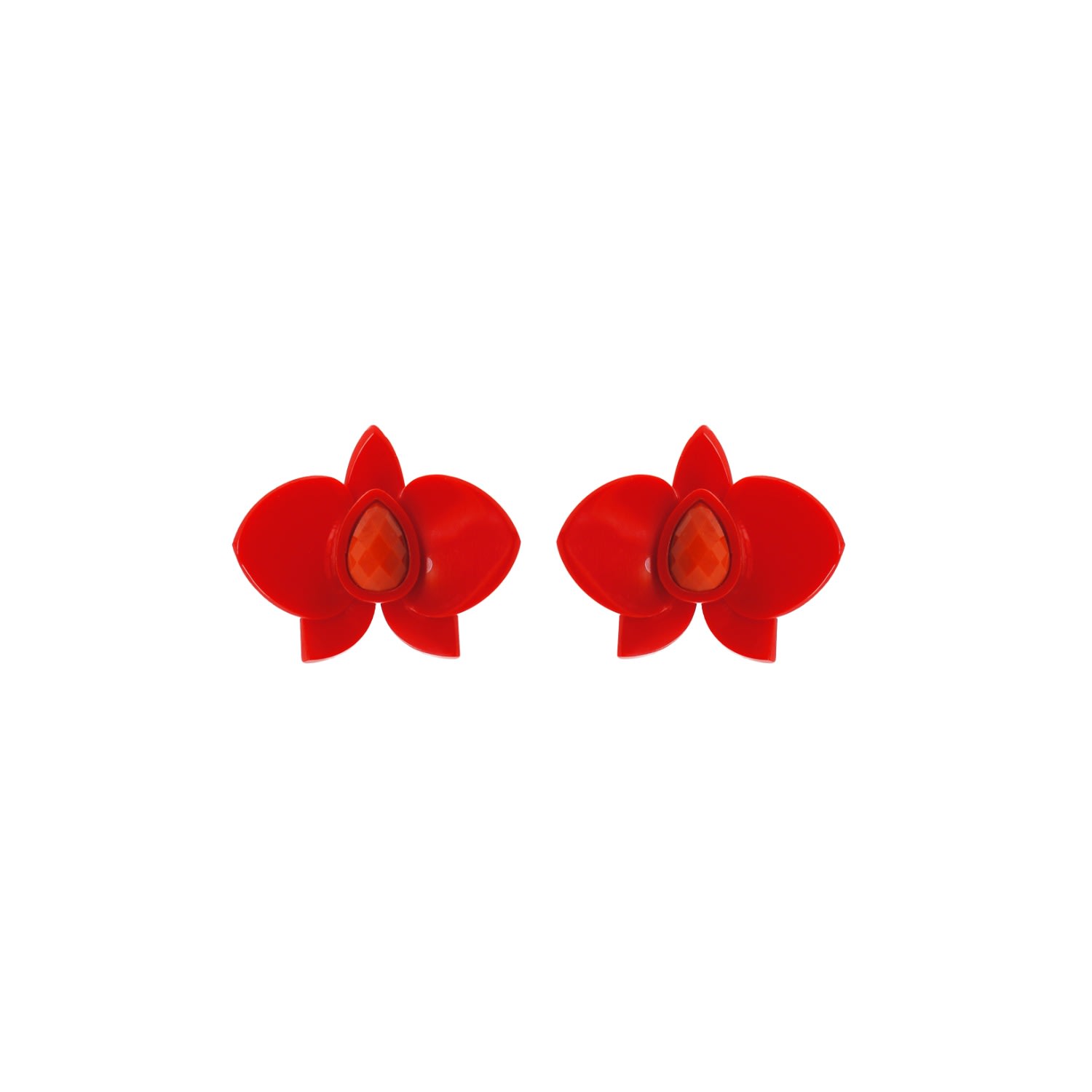 Gissa Bicalho Women's Acrylic Handmade Earring Xs Orchid Red In Red