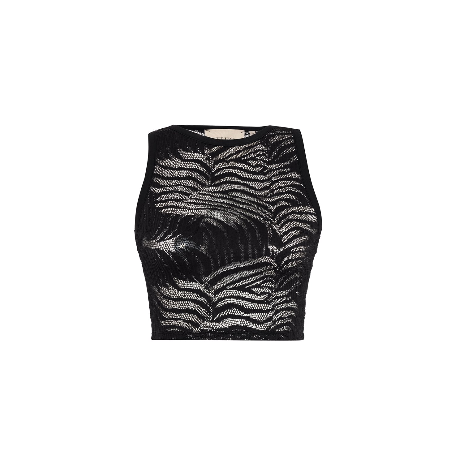 Theo The Label Women's Artemis Fern Lace Tank - Black In Black