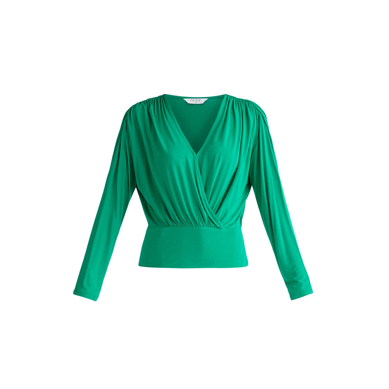 Women’s Draped Wrap Jersey Top - Green Extra Small Paisie