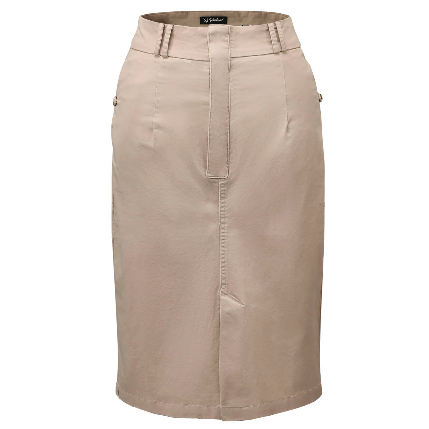 Smart And Joy Women's Neutrals Pencil Cotton  Skirt - Beige In Beige