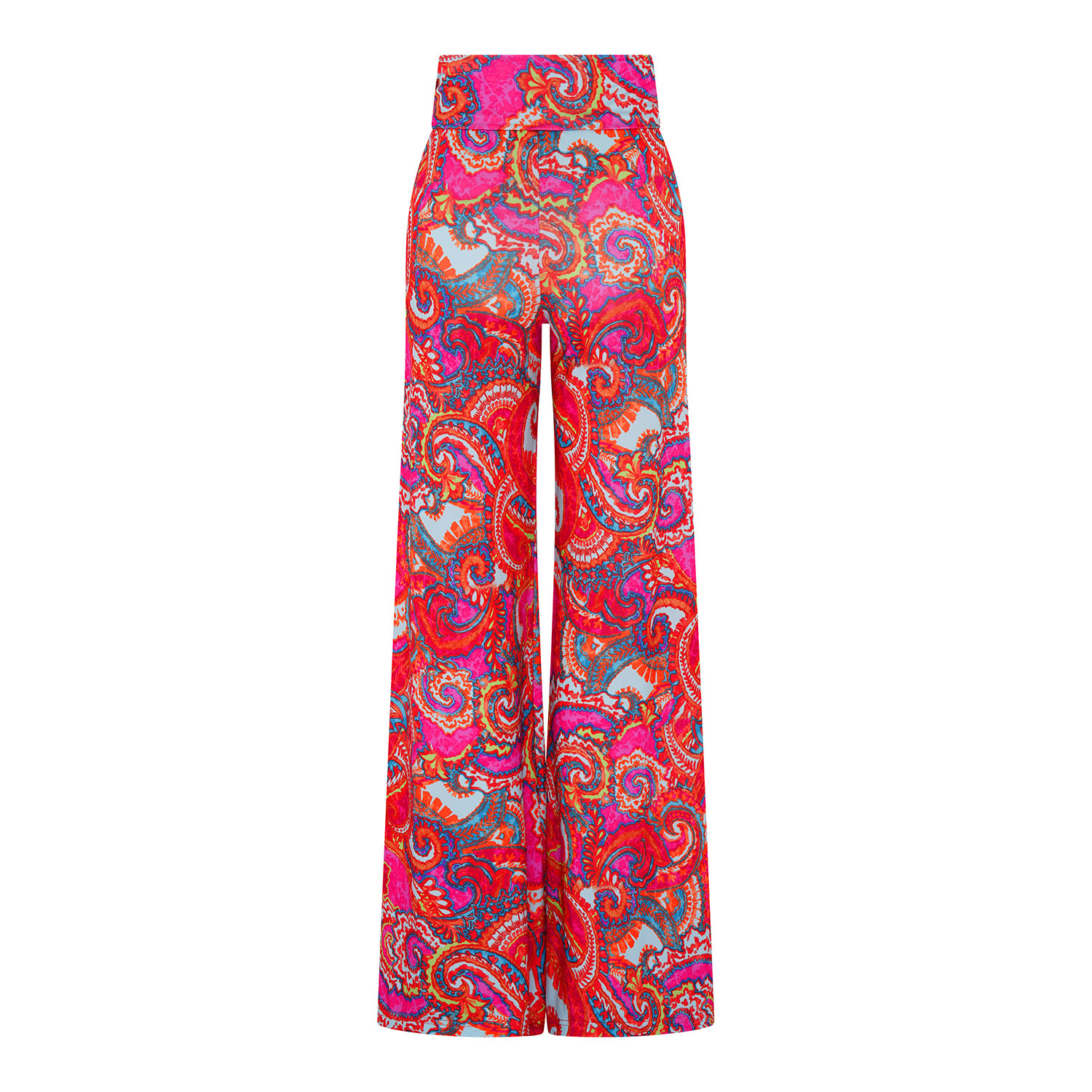 Beatrice Von Tresckow Women's Pink / Purple Pink Multi Paisley Wide Stretch Flare Trousers In Pink/purple