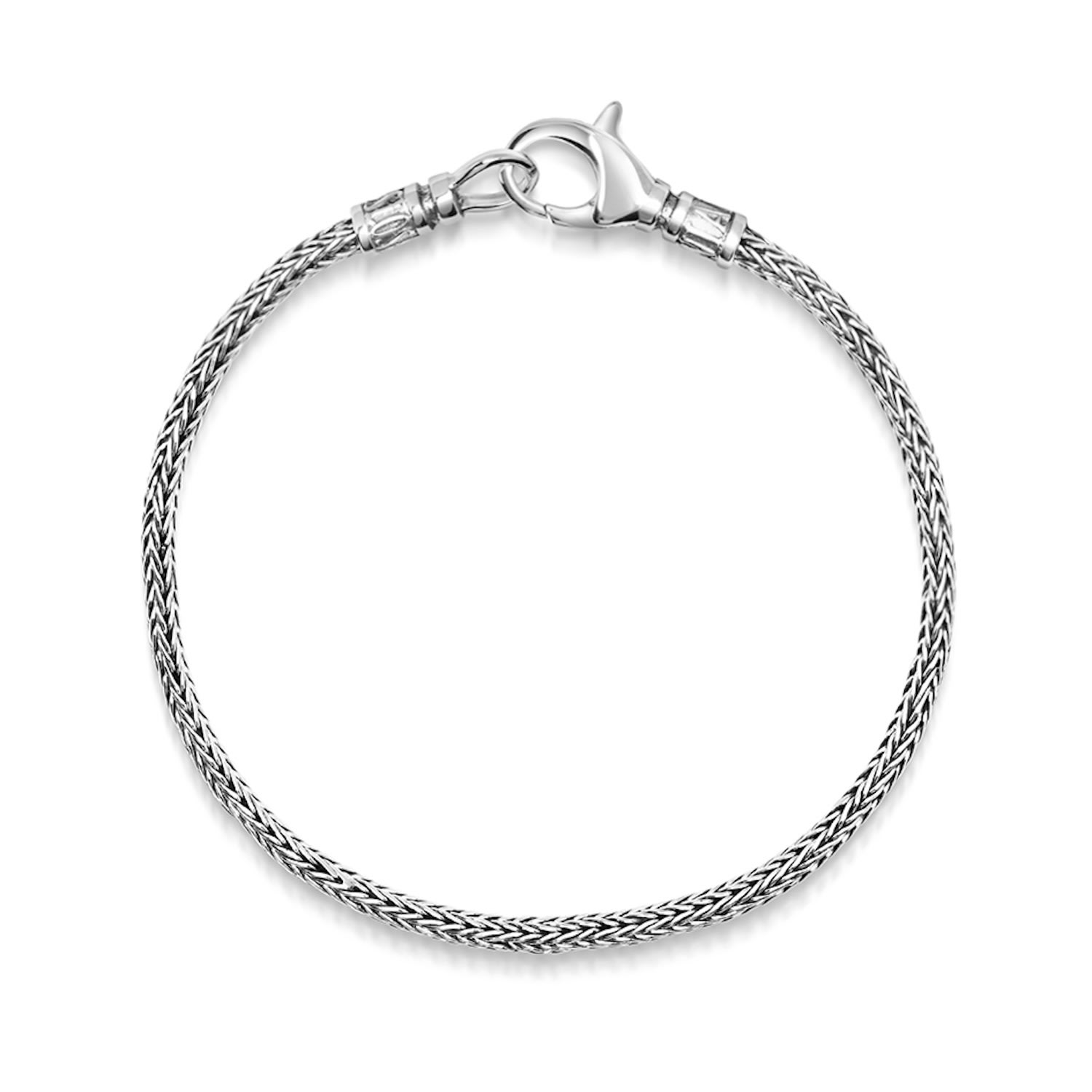 Men’s Sterling Silver Woven Rope Chain Bracelet Nialaya