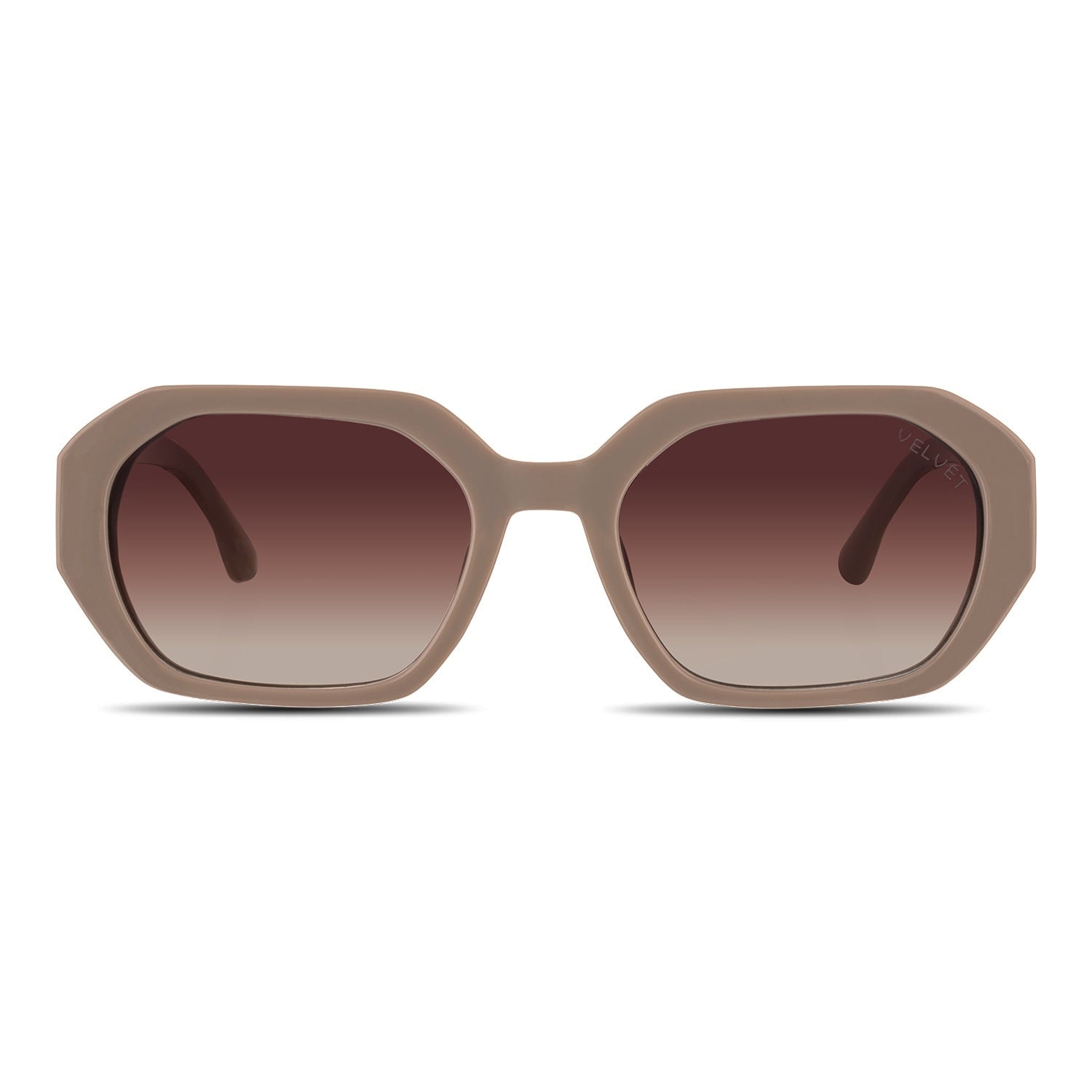 Velvet Eyewear Women's Neutrals  Geometric Sunglass Style - Nina- Beige